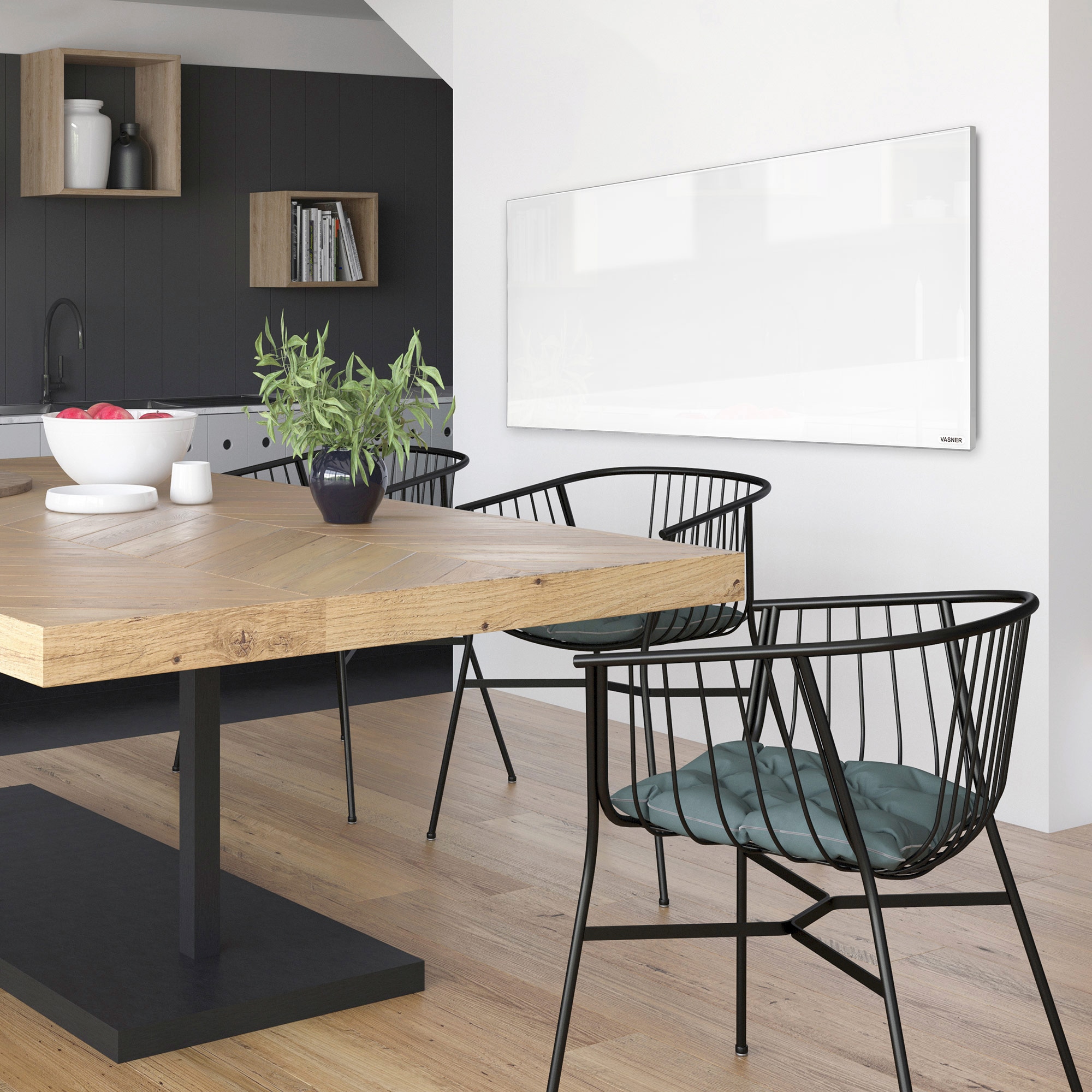 Vasner Infrarotheizung »Glas mit Rahmen grau, 700 W, Citara G«, Infrarot Glasheizung, IP44 Bad geeignet