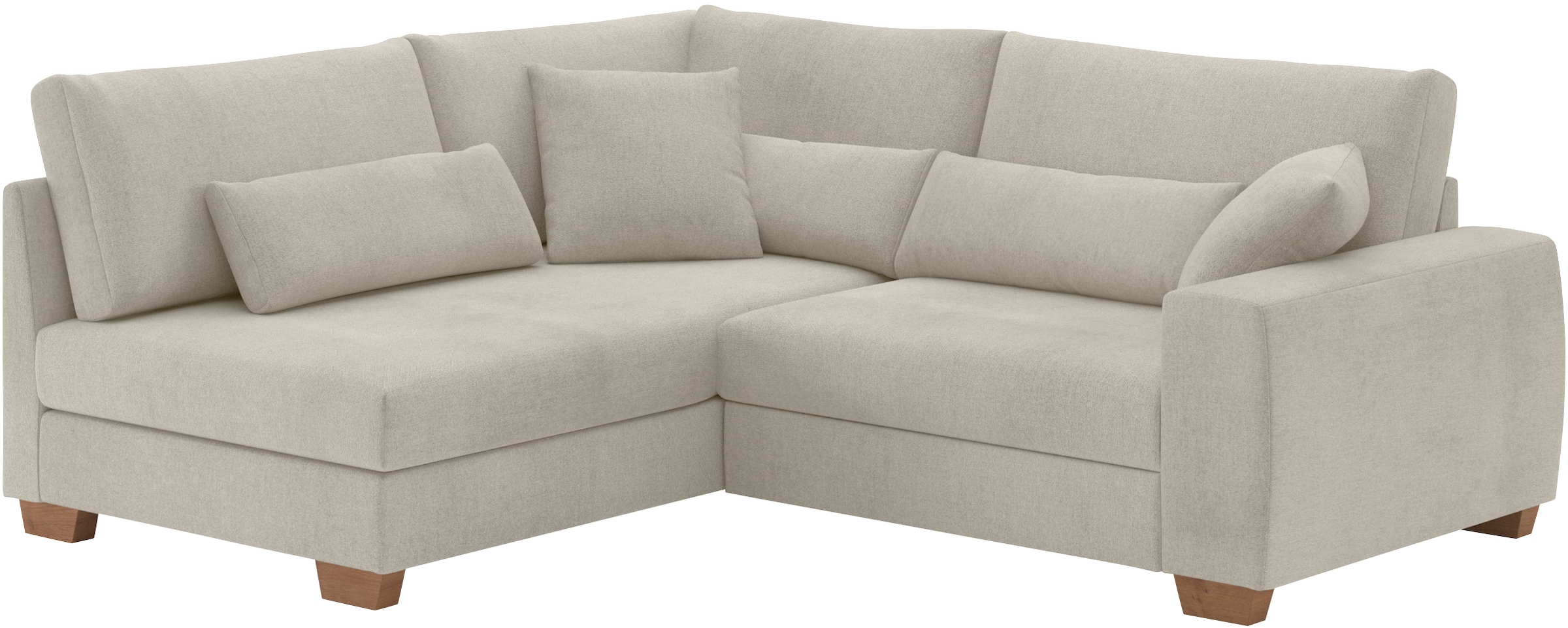 Mr. Couch Ecksofa »Helena L-Form, bis 140 kg belastbar«, mit Taschenfederkern, wahlweise mit Bettfunktion