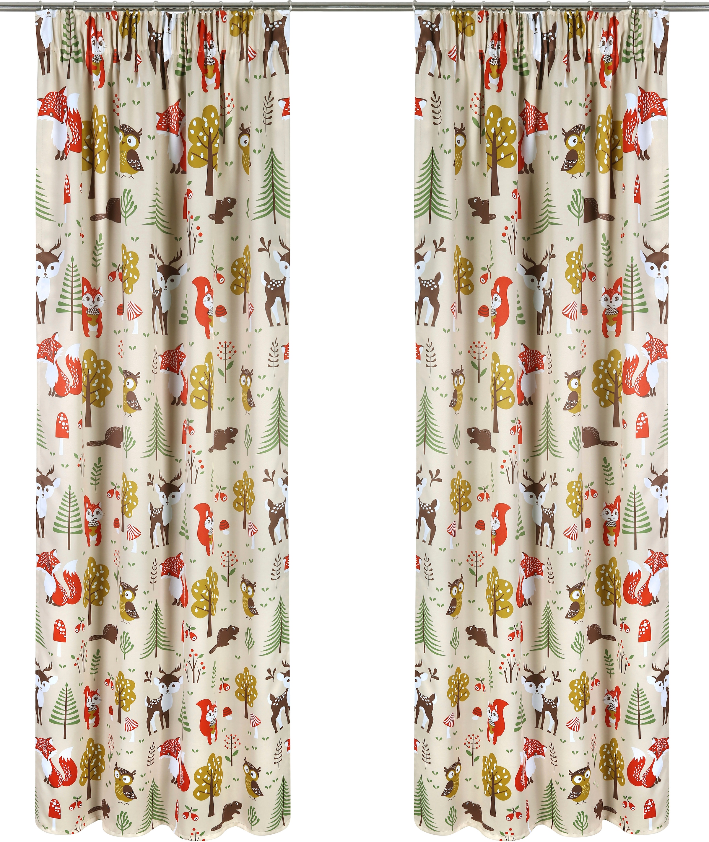 my home Verdunkelungsvorhang »Waldtiere« Multifunktionsband 1 Stk. tlg. bed günstig online kaufen