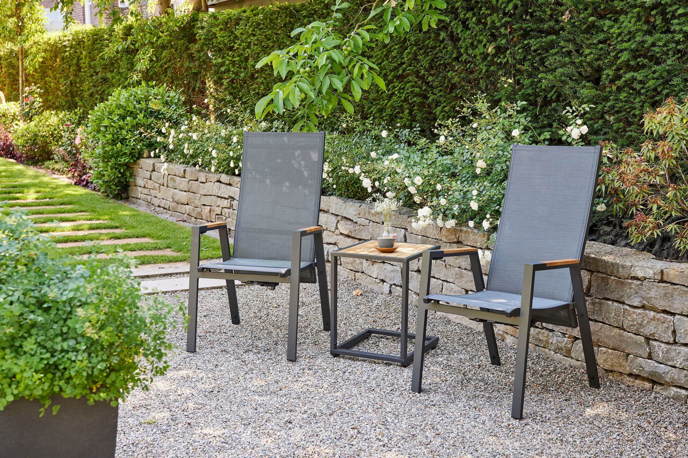 Siena Garden Garten-Essgruppe »Savona / Zurigo«, (Set, 10 tlg.), best. aus 4 Sesseln, 4 Auflagen, 1 Liege und 1 Tisch