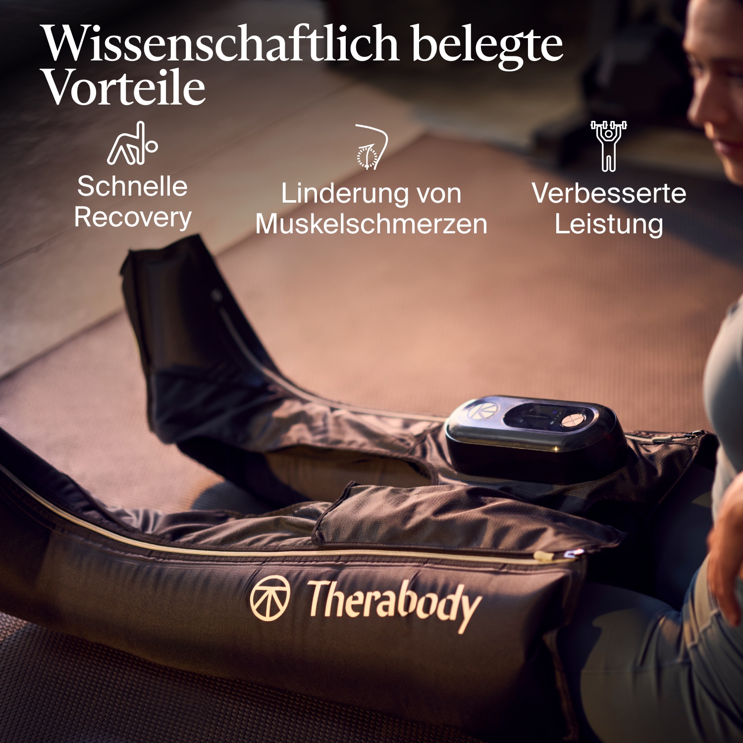 Therabody Massagegerät »Gr. M, RecoveryAir JetBoots Prime Kompressions-Stiefel, Medium«, lindert Muskelschmerz, fördert Regeneration, Leistung, Flexibilität