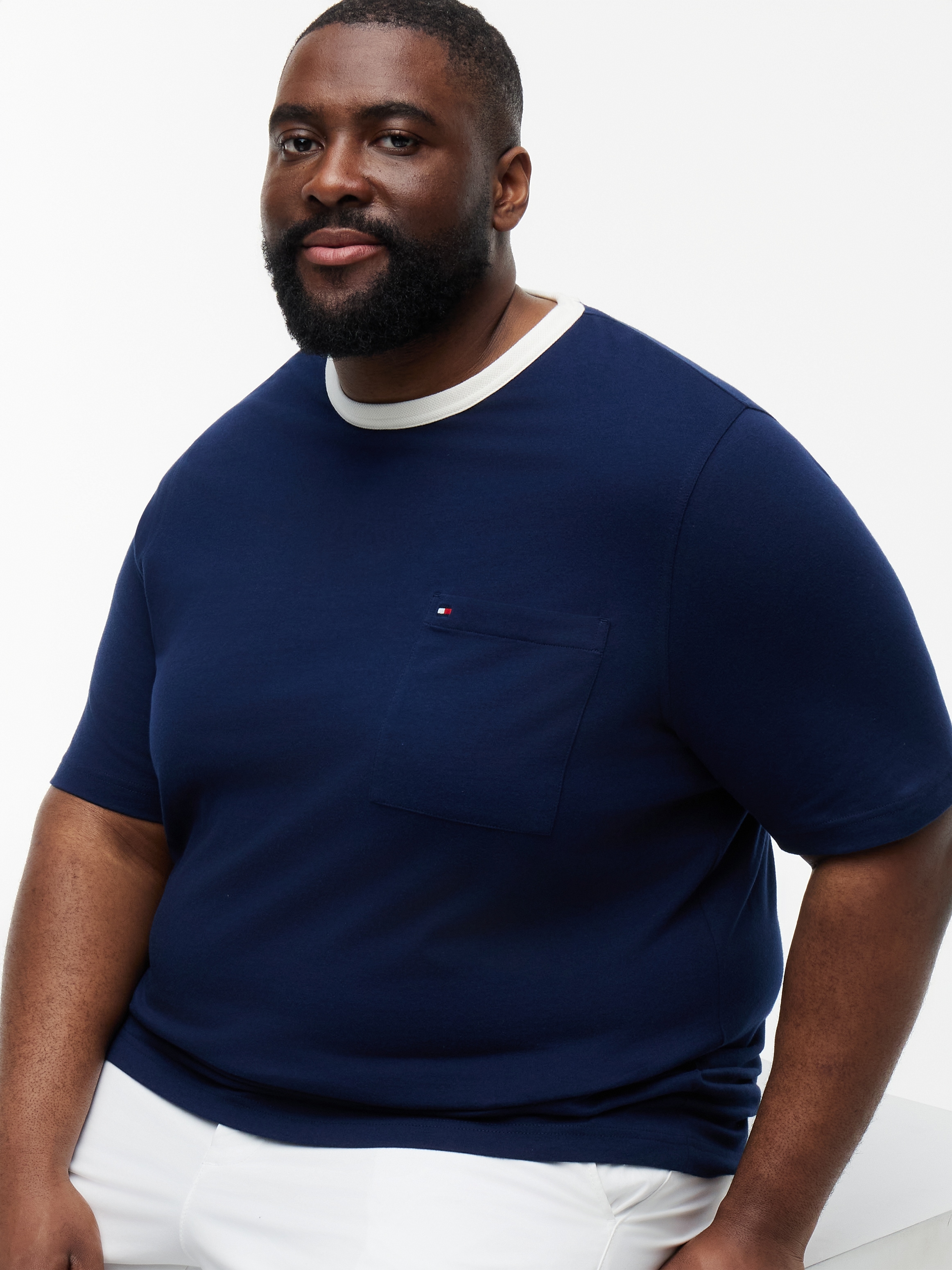 Tommy Hilfiger Big & Tall T-Shirt »BT-MESH NECKTRIM« Große Größen