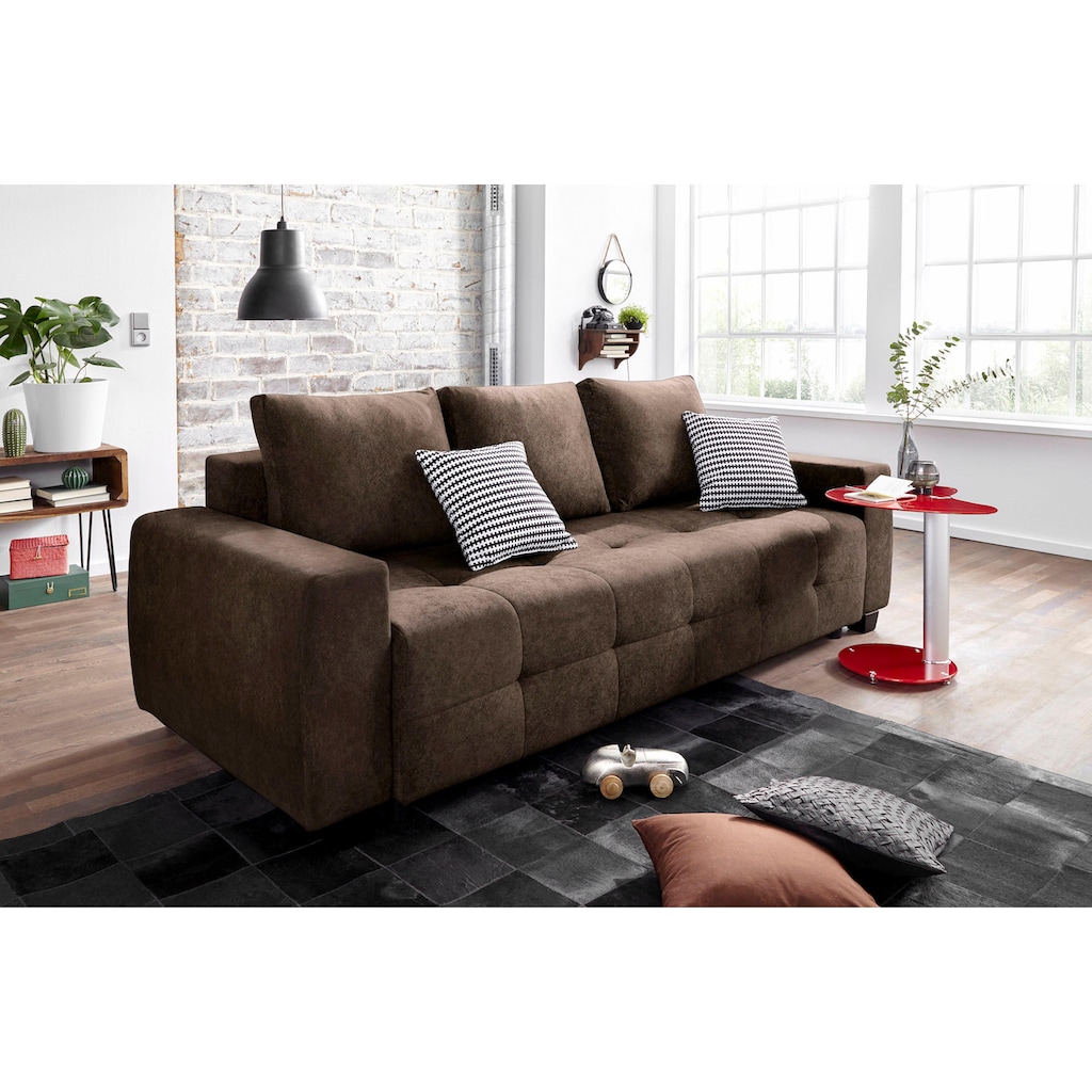 COLLECTION AB Schlafsofa Bella, mit Bettfunktion und Bettkasten, inkl. loser Rücken- und Zierkissen