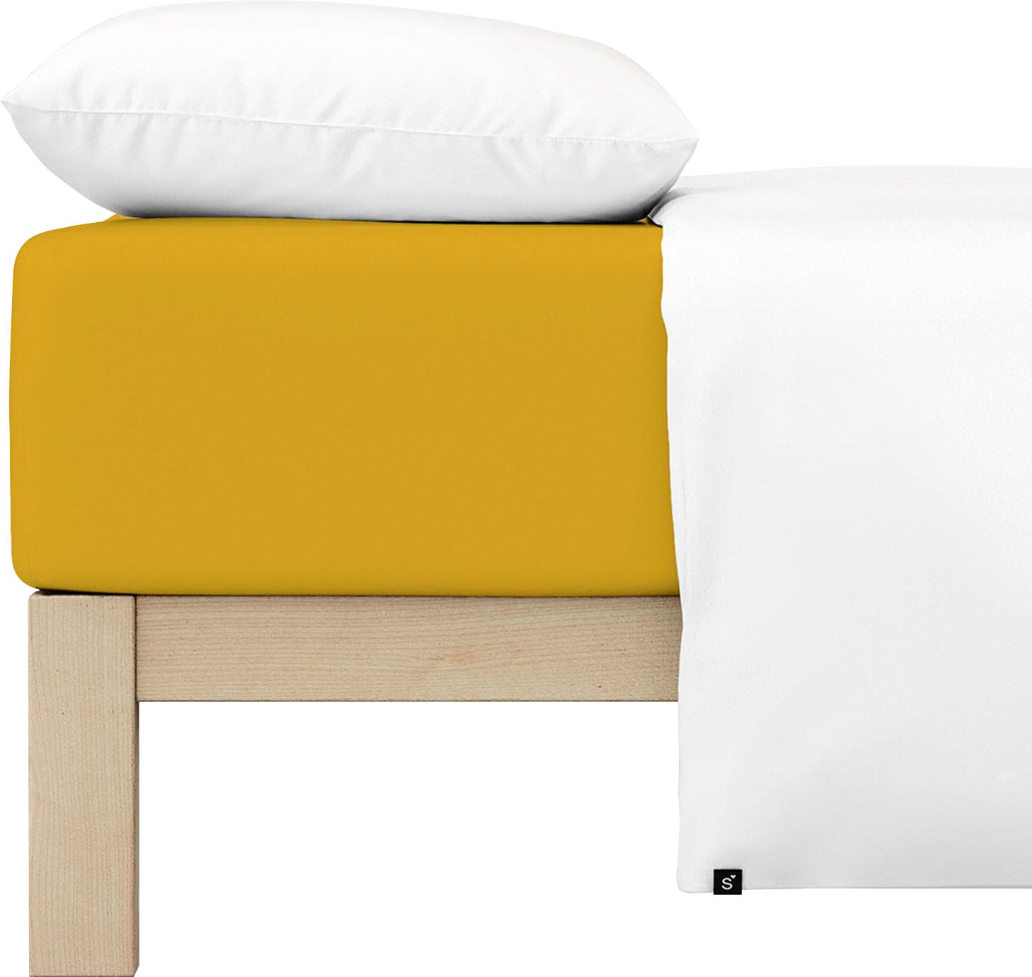 Schlafgut Spannbettlaken »PURE Bio-Baumwolle mit Elasthan, dehnbar blickdicht, straff, Bettlaken«, PREMIUM Laken für Matratzen bis 30cm Höhe, in 90x200, 140x200, 180x200