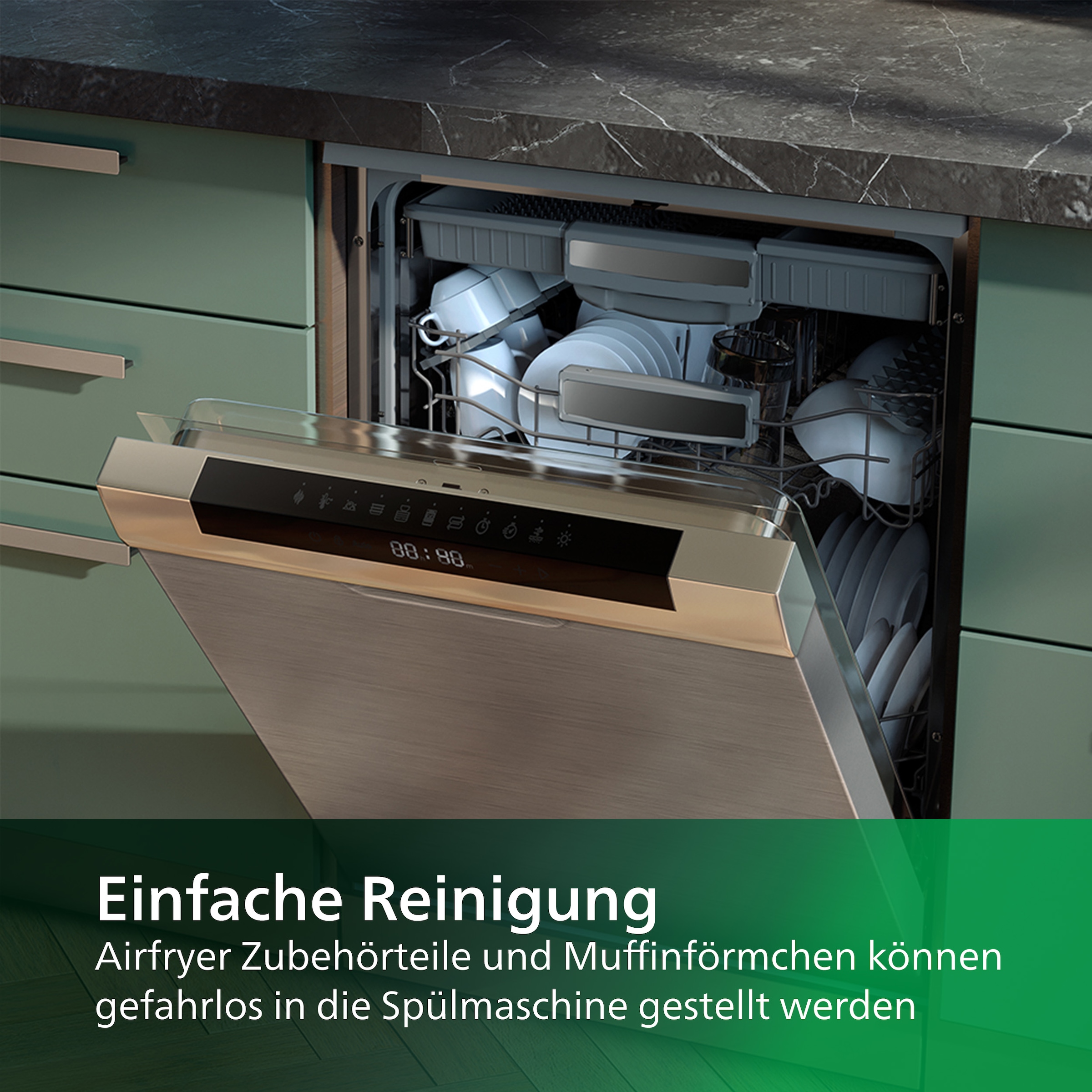 Philips Backblech »HD9957/00 für Airfryer XXL 5000er Serie«, inkl. 9 Silikon-Muffinförmchen, spülmaschinenfest