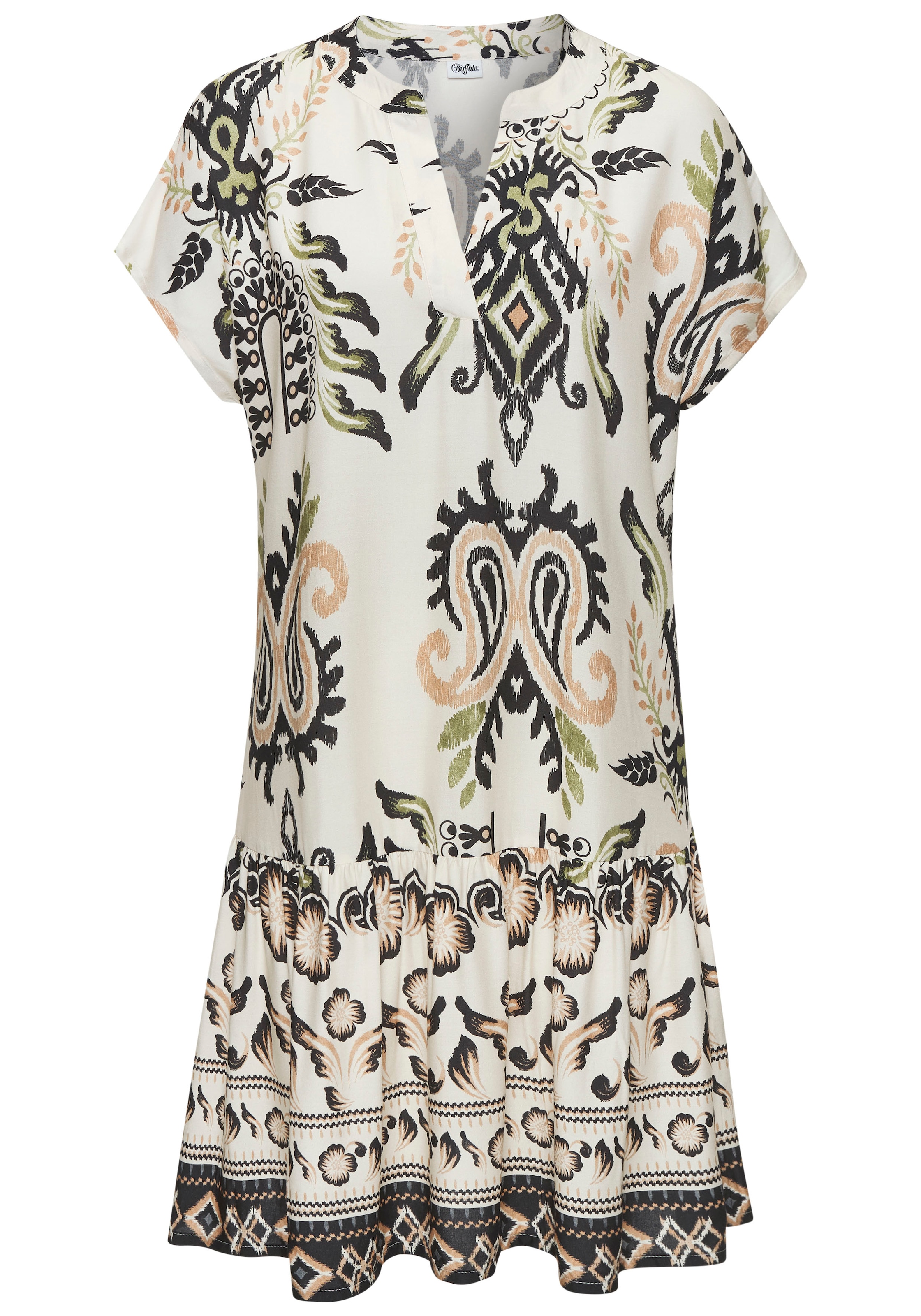 Buffalo Blusenkleid, mit Alloverprint, Sommerkleid, Strankleid, Tunika