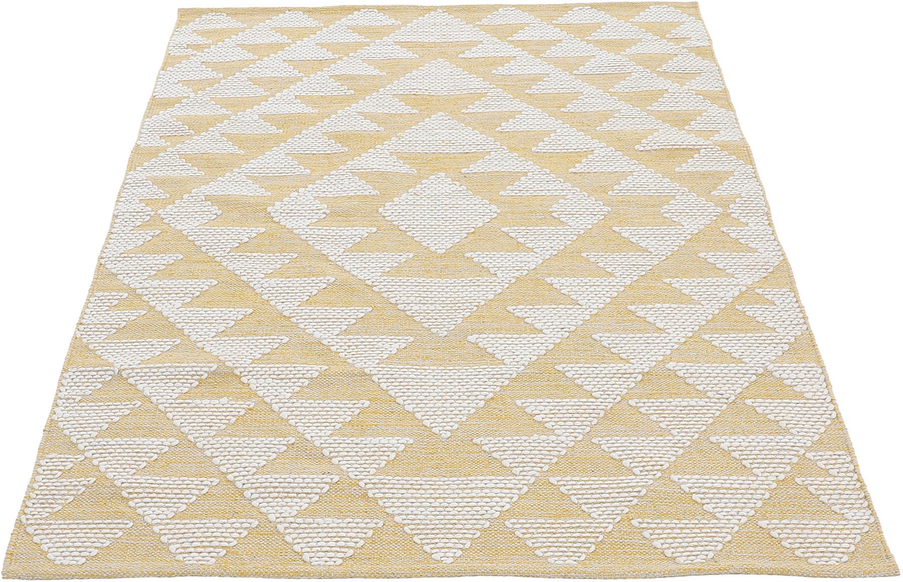 carpetfine Teppich »Kelim Durry«, rechteckig, 5 mm Höhe, Handweb, geometrisch, Hoch-Tief Effekt, handgewebt, reine Baumwolle