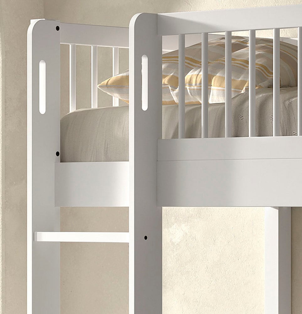 Home affaire Etagenbett, (Made in Europe), mit 90x200 cm LF, Lattenroste, Leiter, wahlweise m. Bettschubade, weiß