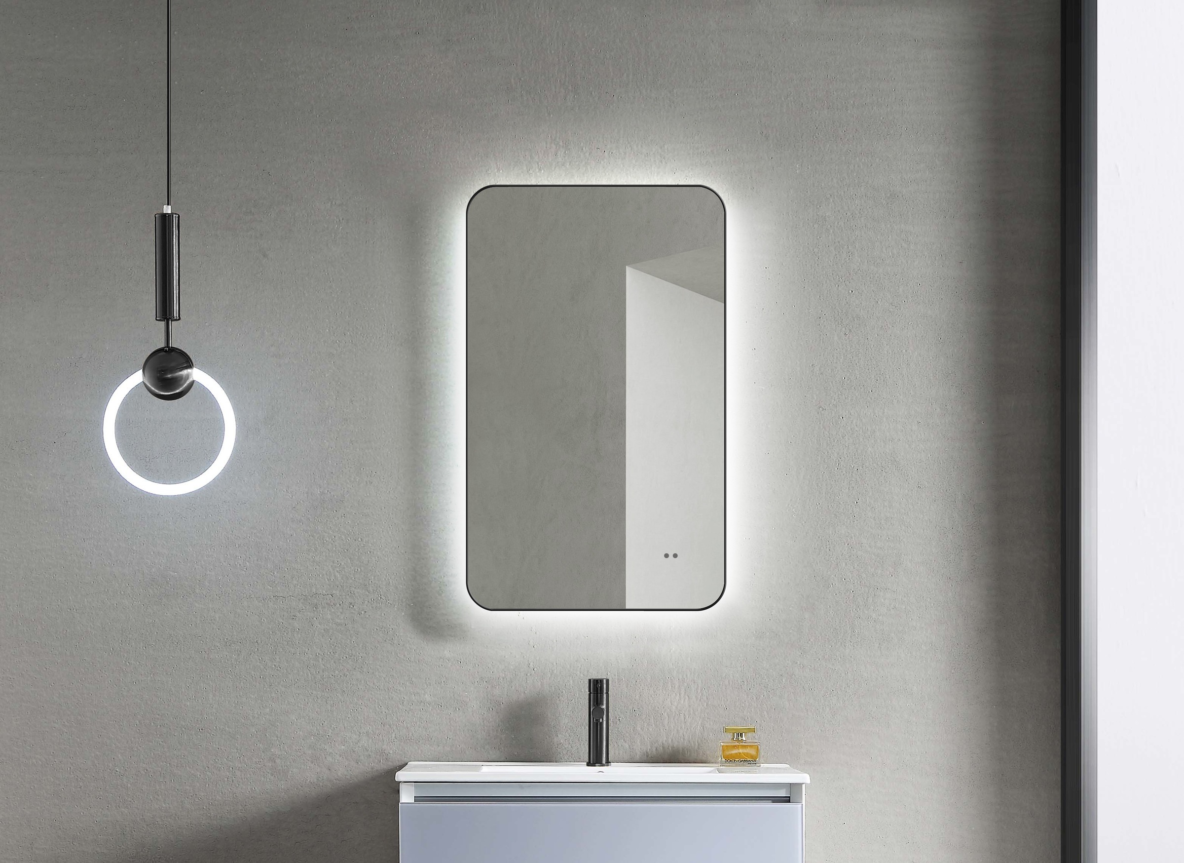 Talos Spiegel »TALOS ALVITO«, Hand Wave Sensor, in matt schwarz, 70x43 cm