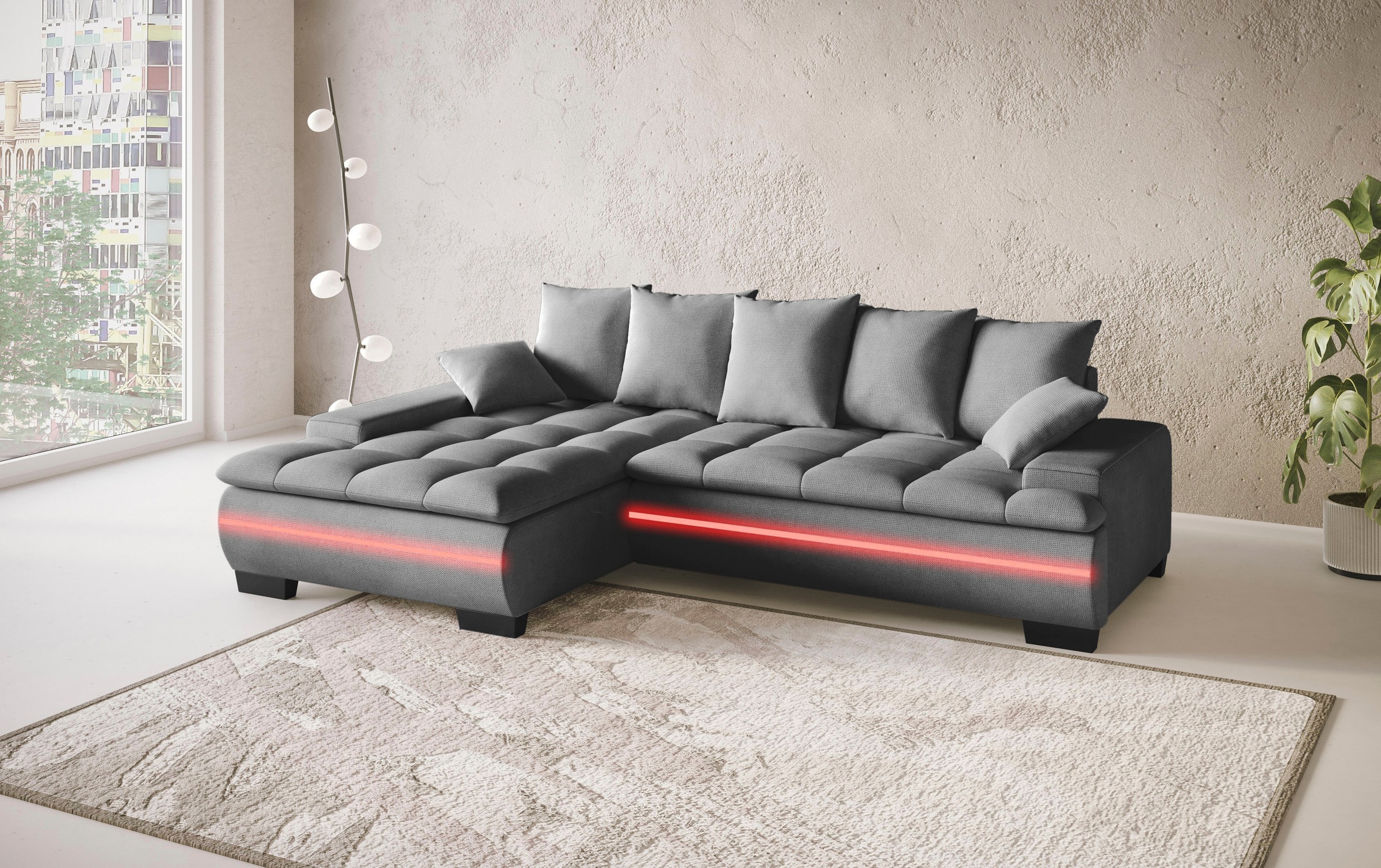 Mr. Couch Ecksofa »Haiti II, L-Form«, RGB-LED Beleuchtung, Kaltschaum, wahl günstig online kaufen