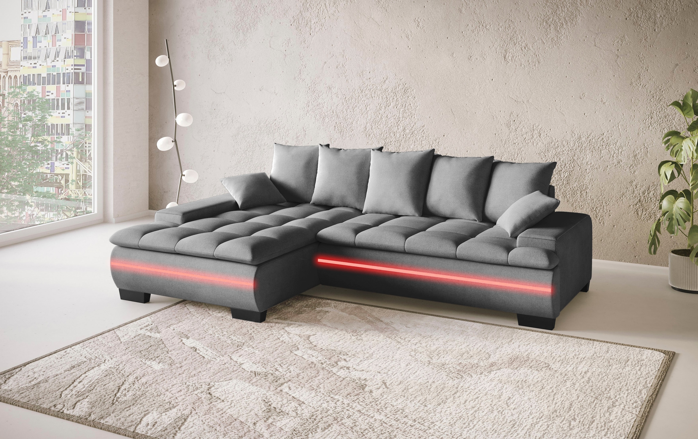 Mr. Couch Ecksofa »Haiti II, L-Form«, RGB-LED Beleuchtung, wahlweise mit Ka günstig online kaufen