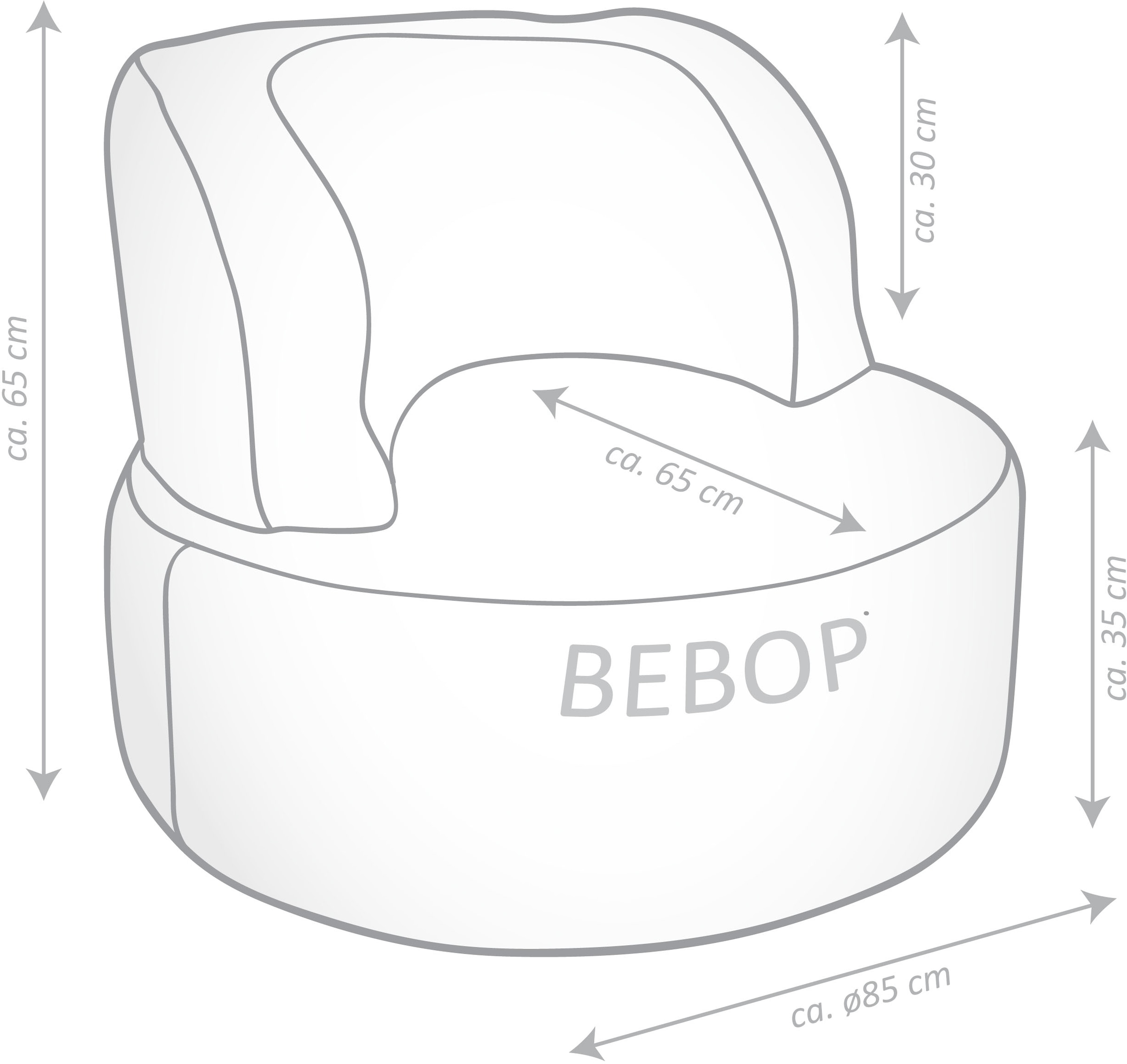 Magma Heimtex Sitzsack »Bebop Uni SCUBA«, (1 St.)