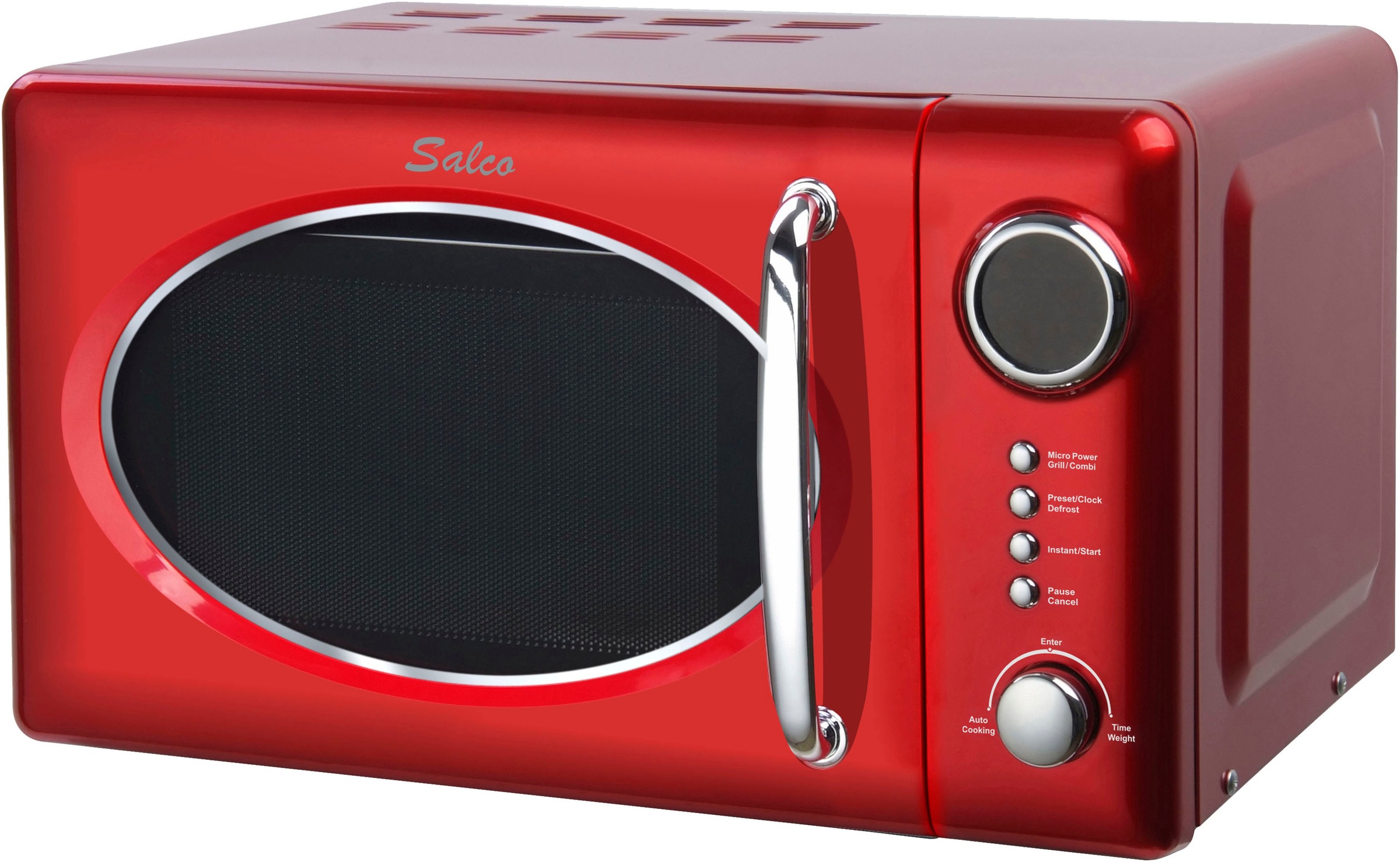 SALCO Mikrowelle »SRM-20.5G« Grill Mikrowelle im Retrostyle rot