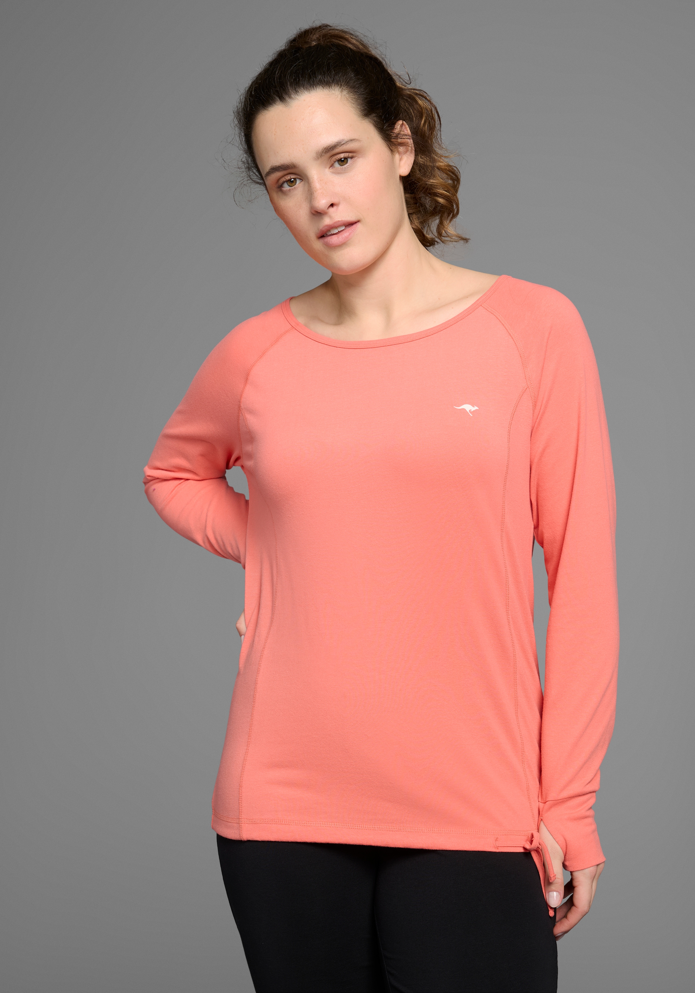 KangaROOS Langarmshirt, Langarm, für Büro und Freizeit, aus Baumwollmischung