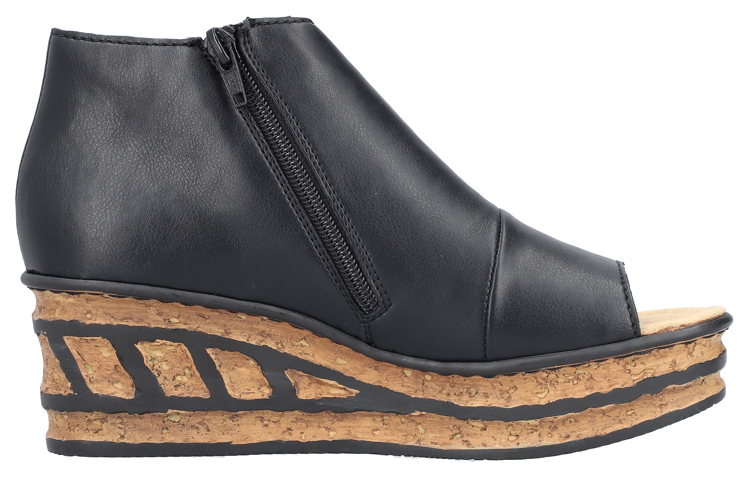 Rieker Keilsandalette  , Sommerschuh, Sandale, Keilabsatz, mit Innen-Reißverschluss