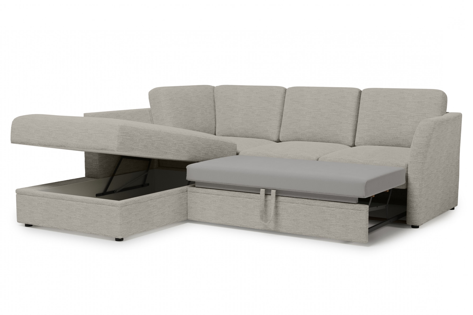 Home affaire Ecksofa »Lavars, L-Form, Schlafsofa«, mit Bettfunktion und Stauraum, in zwei verschiedenen Bezugsqualitäten