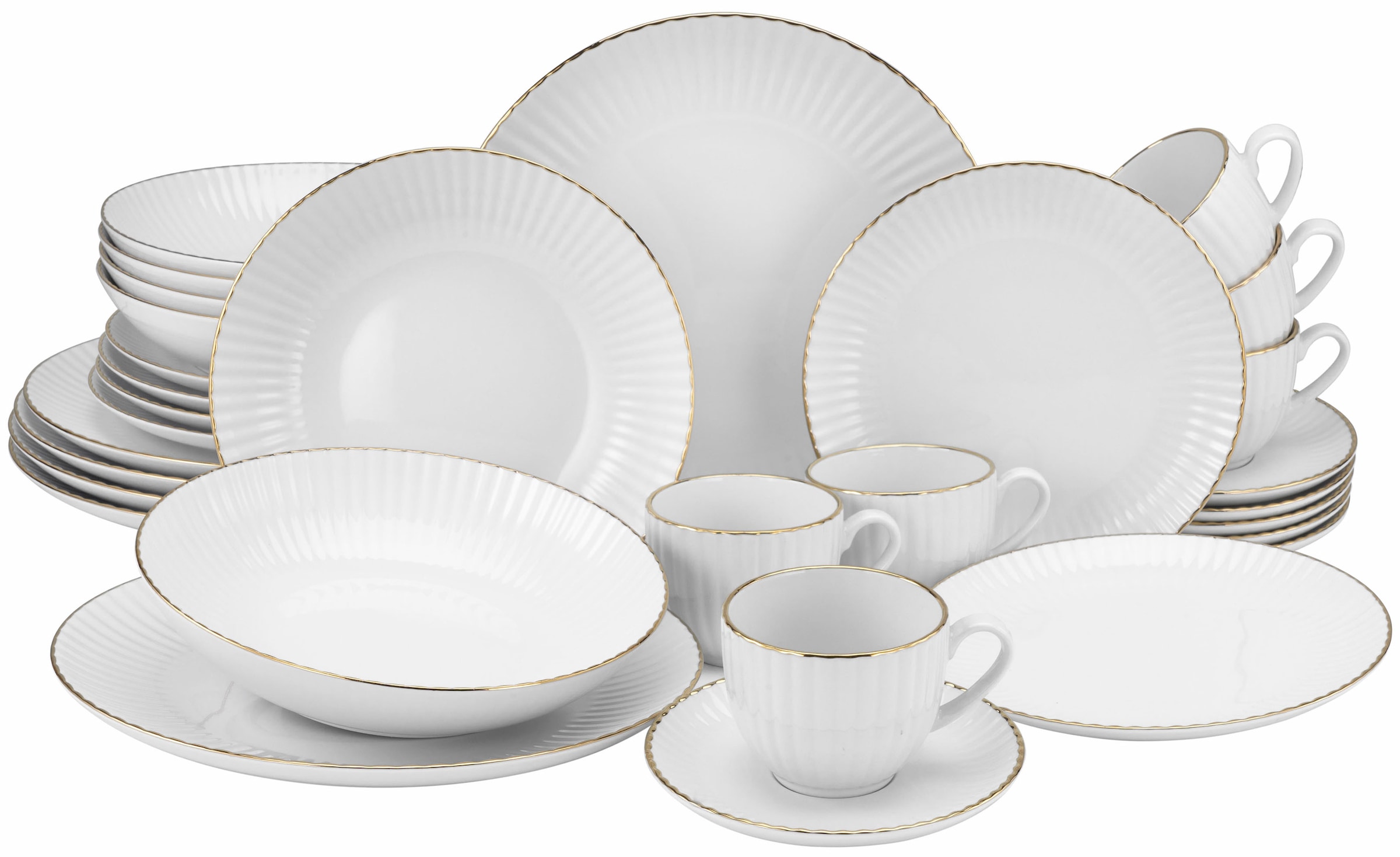 my home Kombiservice »Geschirr-Set, Service Elisetta«, (Set, 30 tlg.), Gold günstig online kaufen