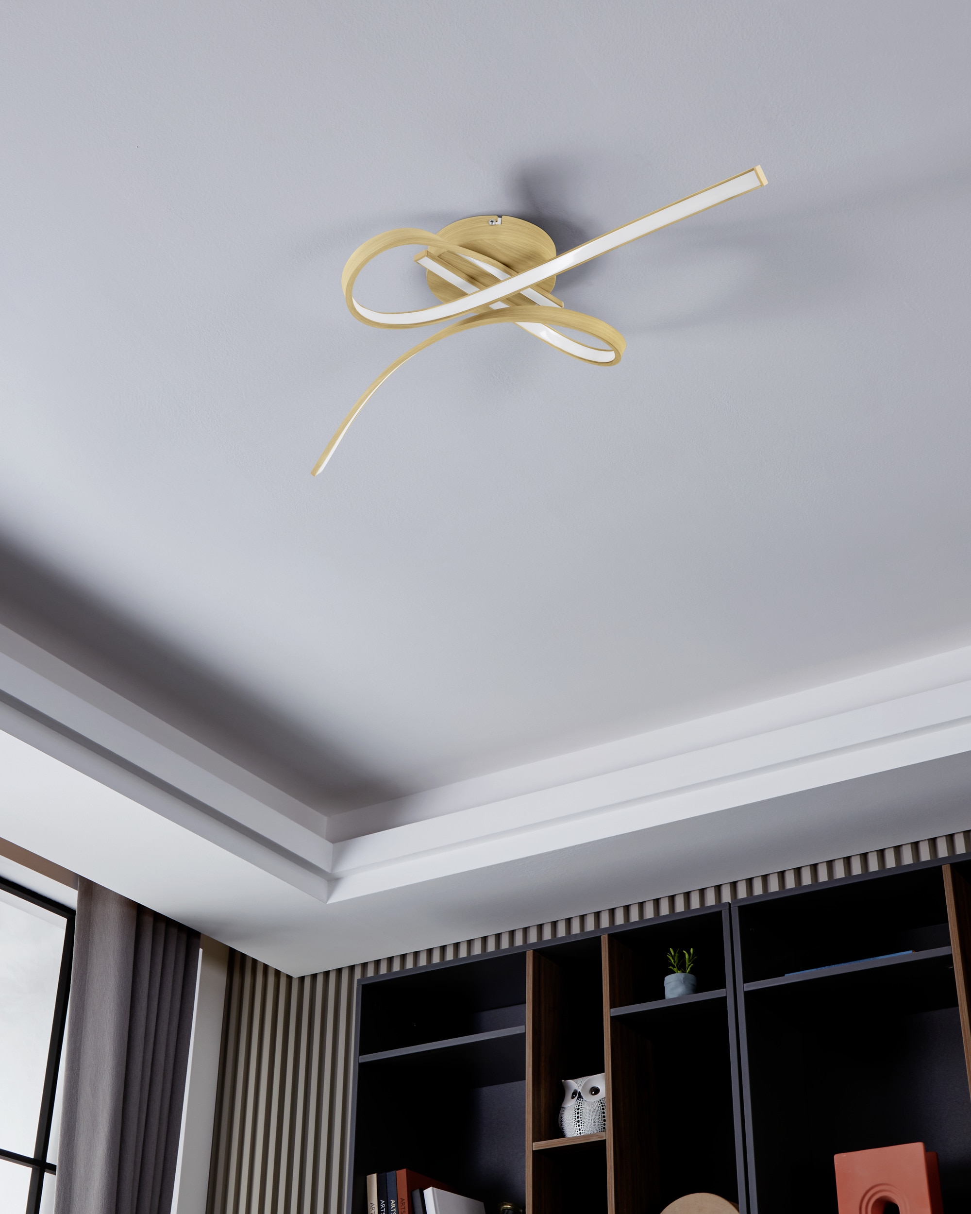 EGLO Deckenleuchte »SELVINA 2 Deckenlampe - Stahl, Alu - LED - 20,5W - IP20« LED-Modul 1 Stk. Warmweiß Wohzimmerlampe, Esszimmerlampe, Flur, Schlafzimmer, L68 x B28 x H14 cm