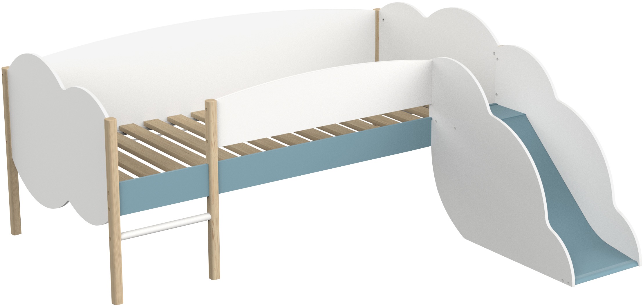 Demeyere GROUP Spielbett »Longane«, Kinderbett in Form von Wolken mit kleine Rutsche