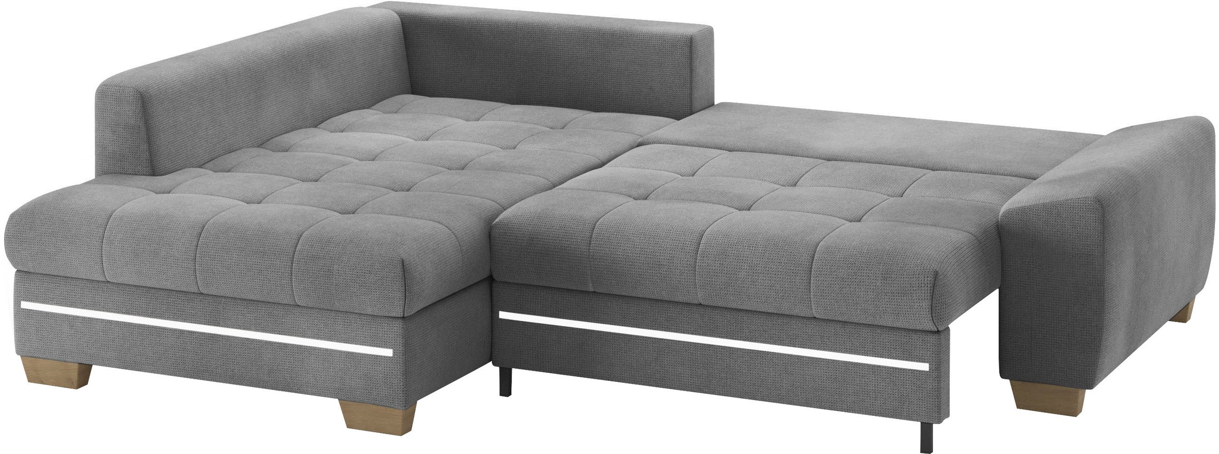 Mr. Couch Ecksofa »Nikita II, L-Form«, mit Kaltschaum, RGB-LED Beleuchtung, wahlweise mit Bett, Bettkasten