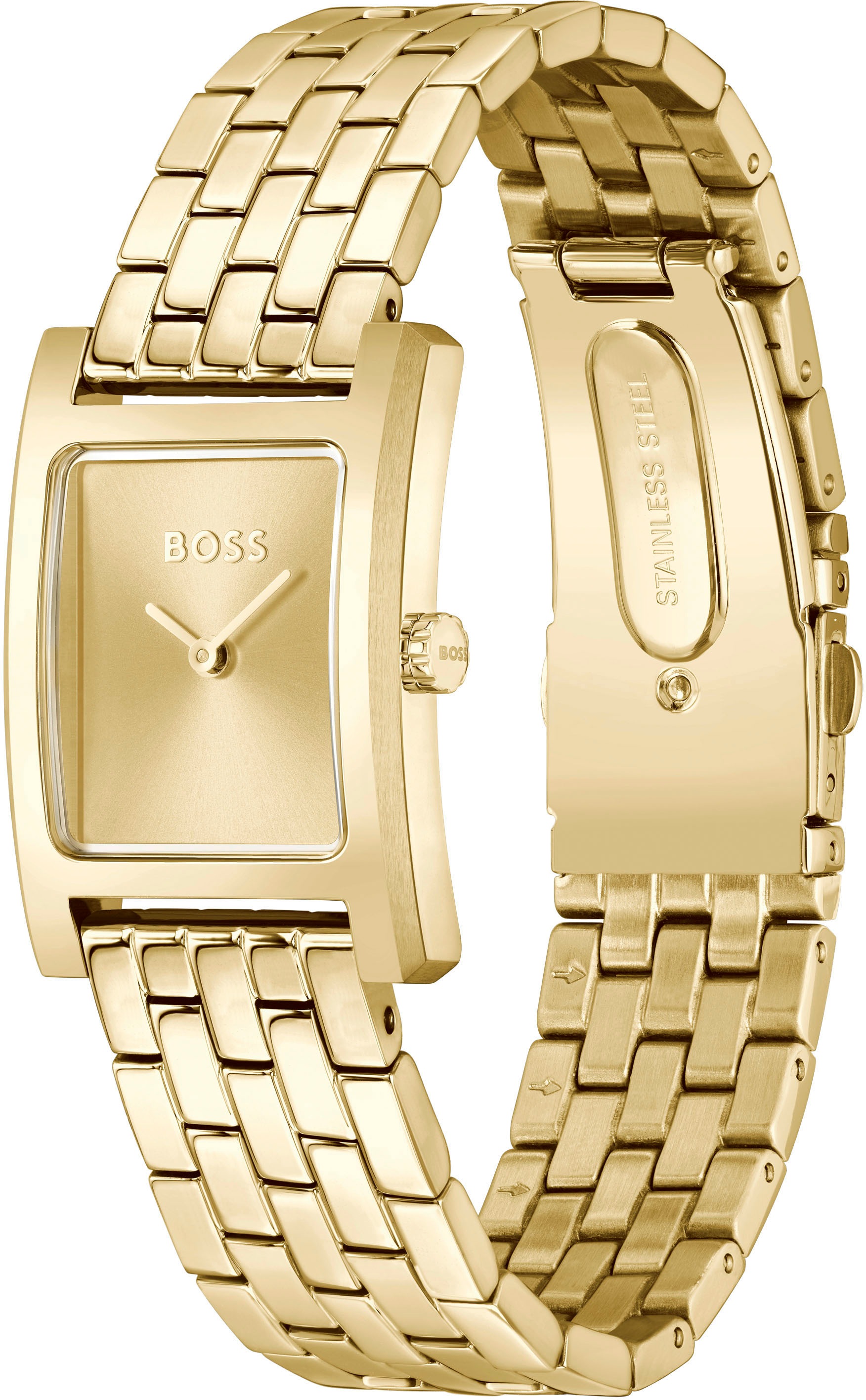 BOSS Quarzuhr »LUCY«, Armbanduhr, Damenuhr, Edelstahlarmband, analog