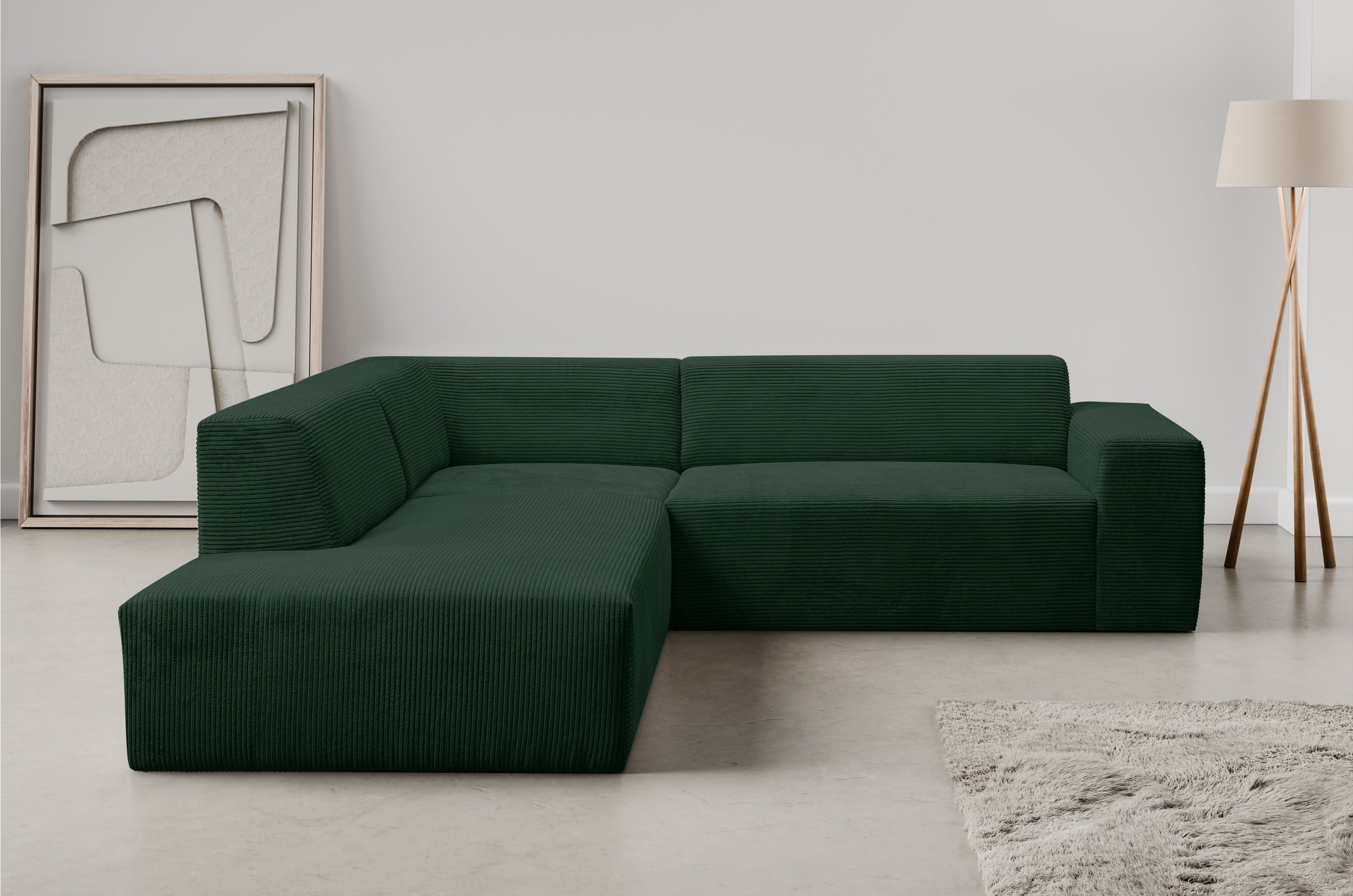 WERK2 Ecksofa »Zeus-M, tolles Sofa mit schönen Details, L-Form«, Curvy Tren günstig online kaufen