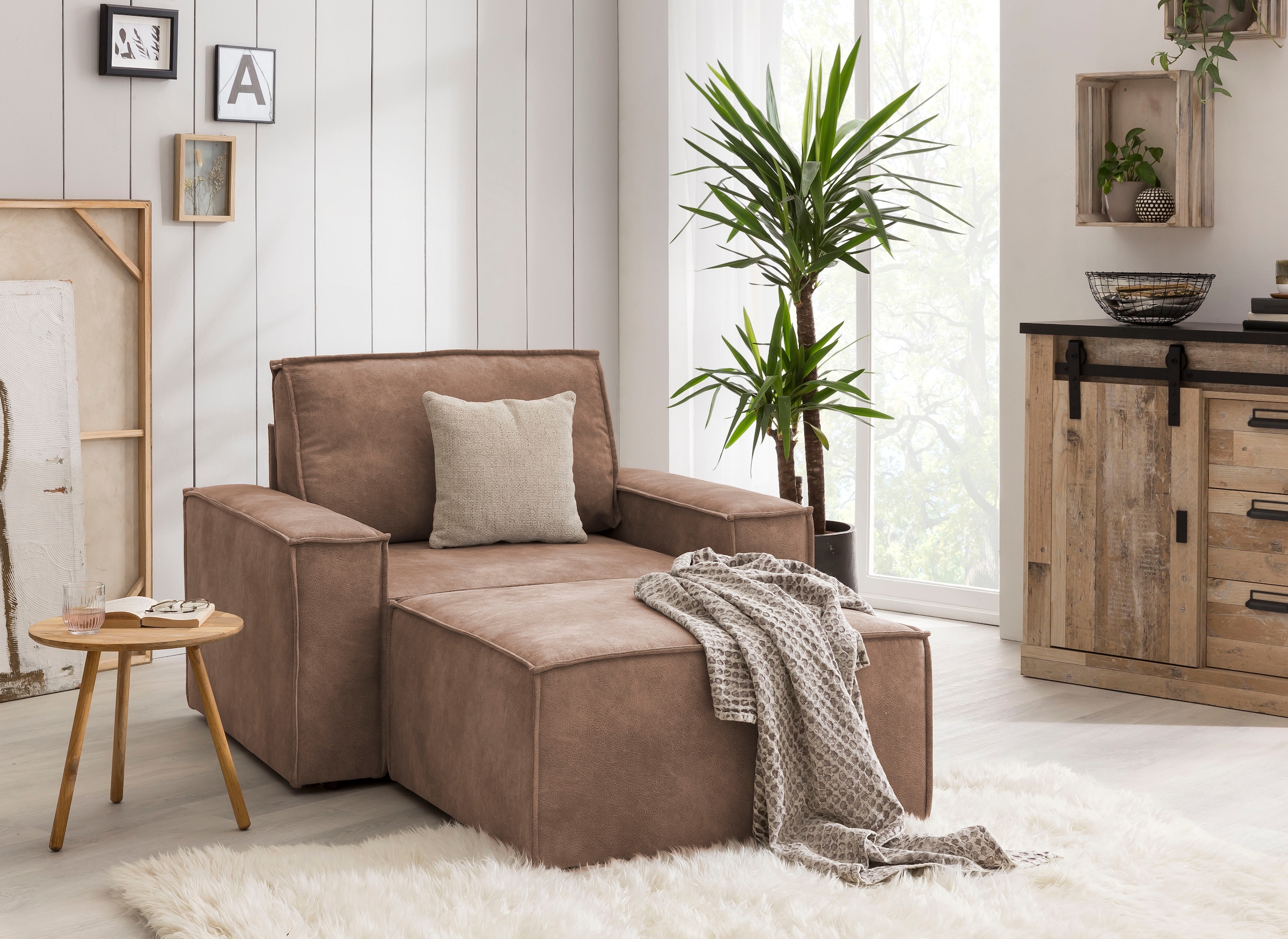 Home affaire Sessel »SHERWOOD«, Loveseat und Hocker im Set, passend zur Polster-Serie SHERWOOD