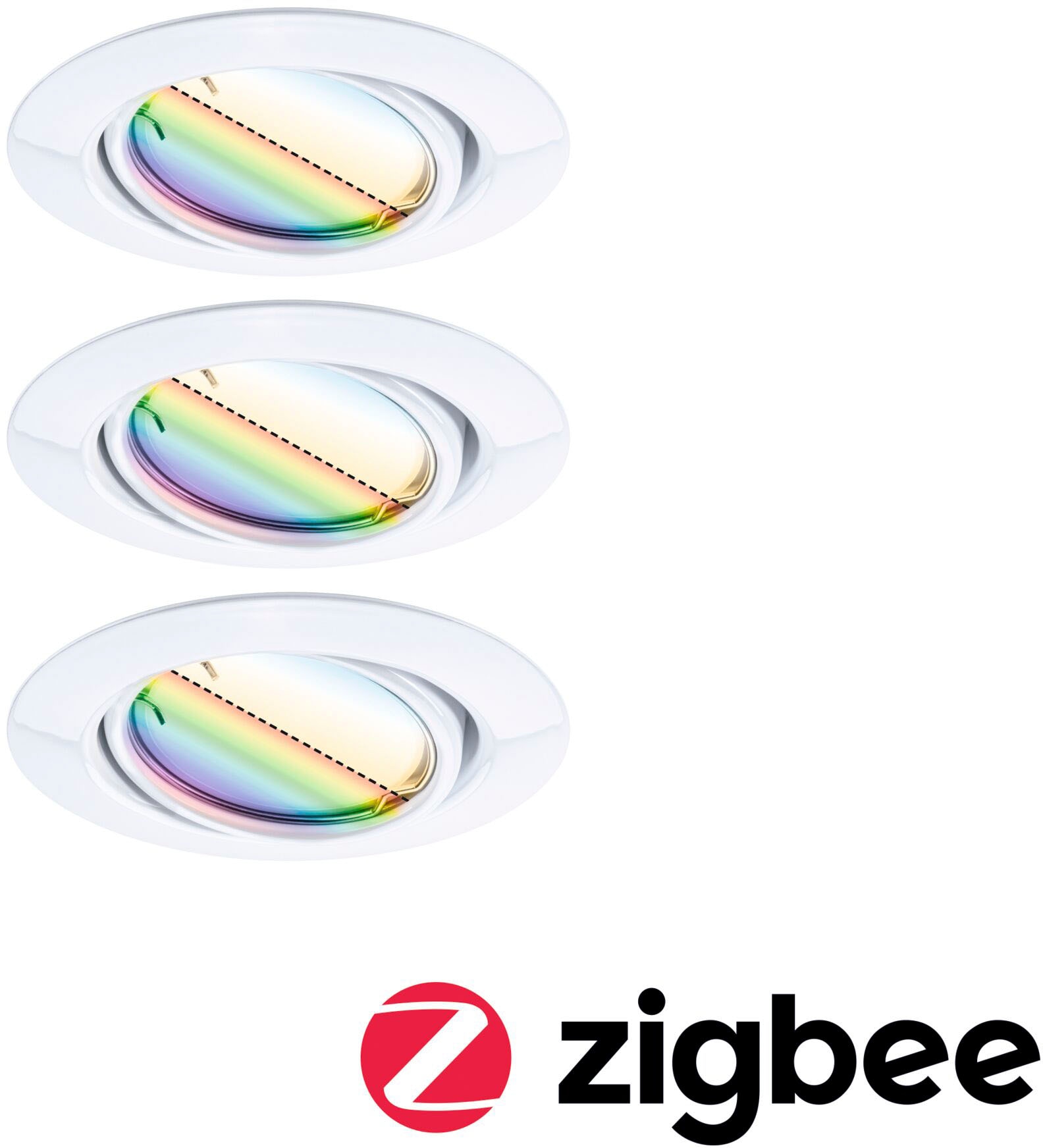 Paulmann LED Einbauleuchte »Base 3x420lm 230V«, 3 flammig, Zigbee Basisset günstig online kaufen