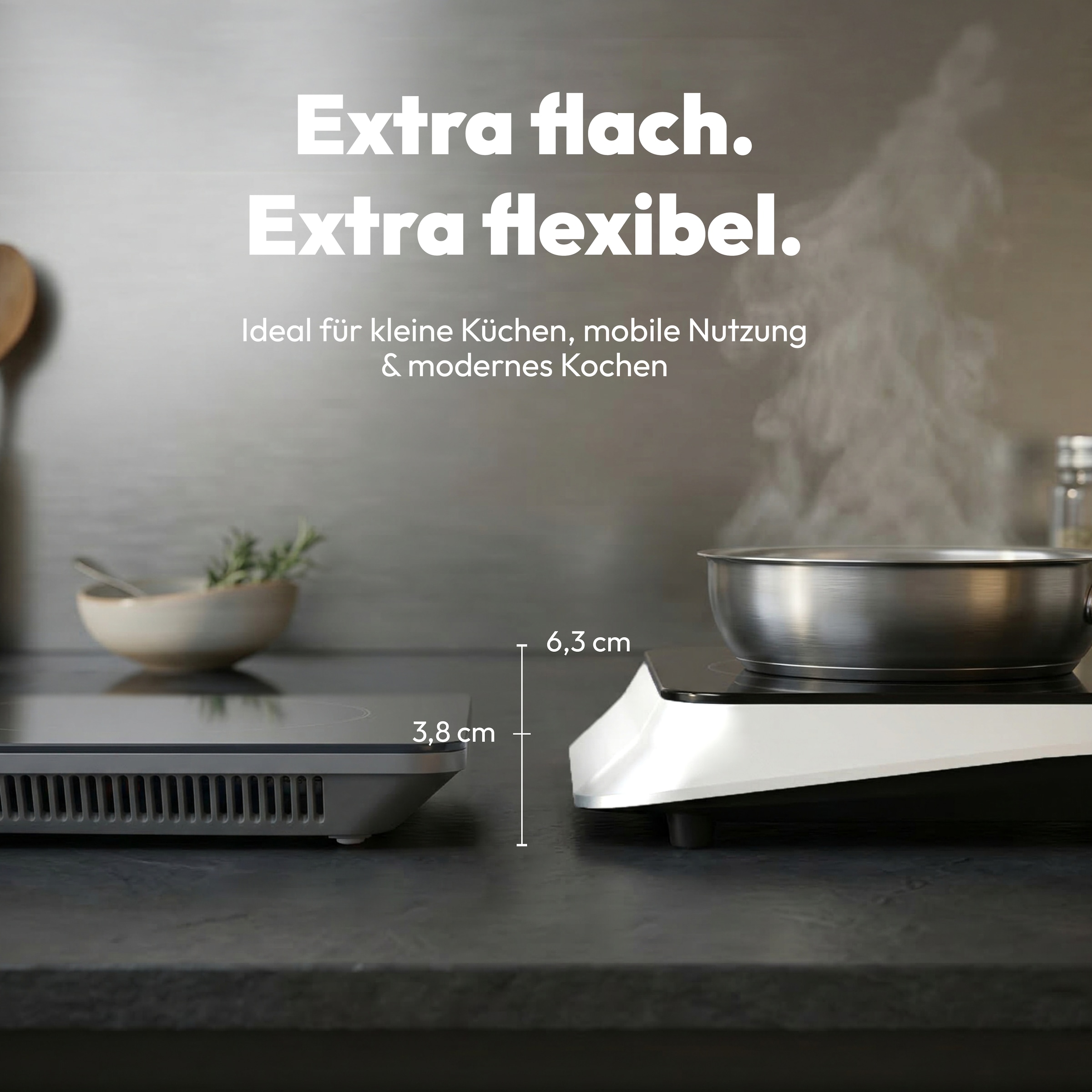 Medion® Einzel-Induktionskochplatte »MD 100090« flacher als herkömmliche Geräte
