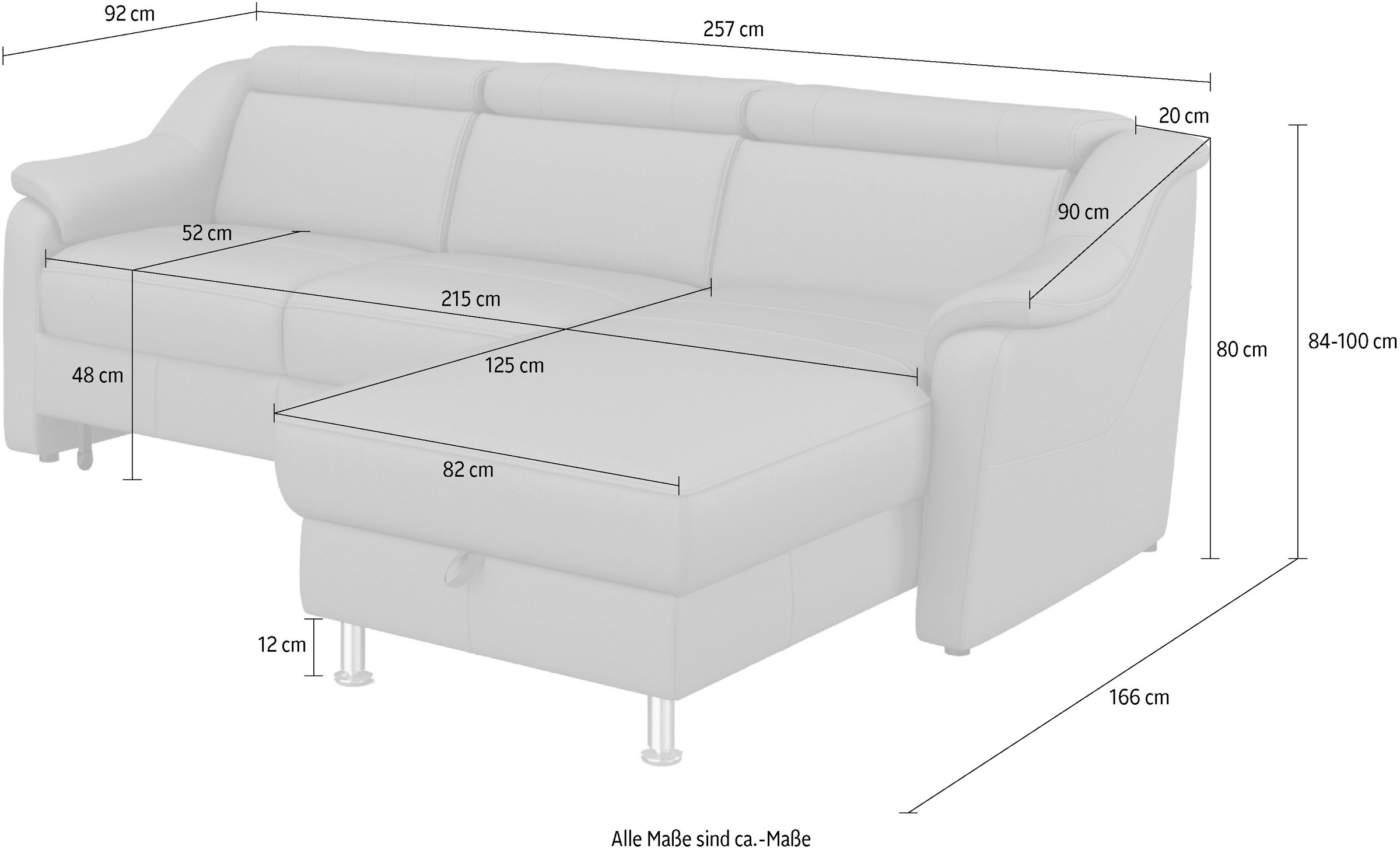 sit&more Ecksofa »Freetown L-Form«, inklusive Kopfteilverstellung und komfortablem Federkern