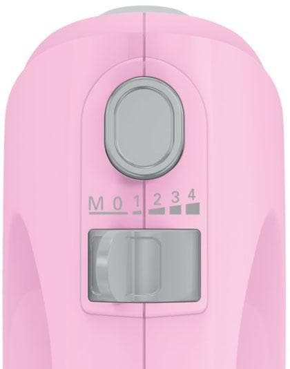 BOSCH Handmixer »CleverMixx MFQ2210K, Edelst. Rührbesen/Knethaken, 4 Stufen, rosa«, 375 W, Turbotaste, leichtes Gehäuse, Made in Europe