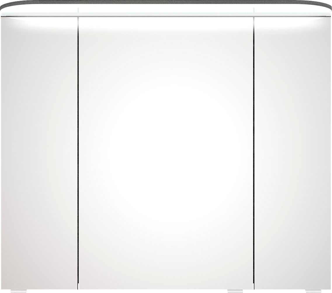 Saphir Badmöbel-Set »Balto Sprint 3-teilig, Mineralmarmor-Waschtisch mit LED-Spiegelschrank«, (4 St.), Badezimmer Set mit Midischrank, inkl Türdämpfer, 4 Türen, 4 Schubladen