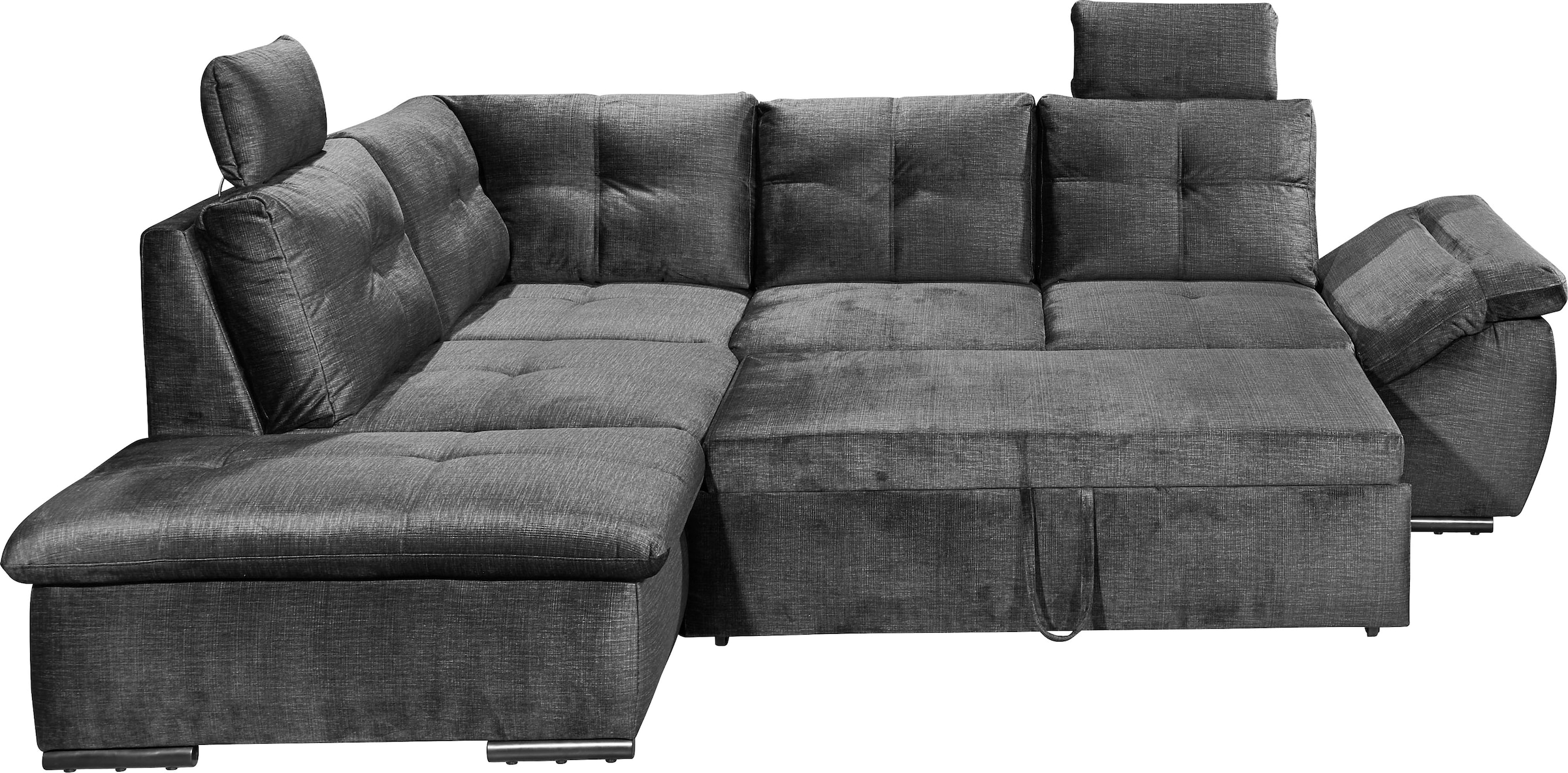 ED EXCITING DESIGN Ecksofa »Alija L-Form« mit Bettfunktion, Bettkasten, Armteilverstellung & Kopfstützen