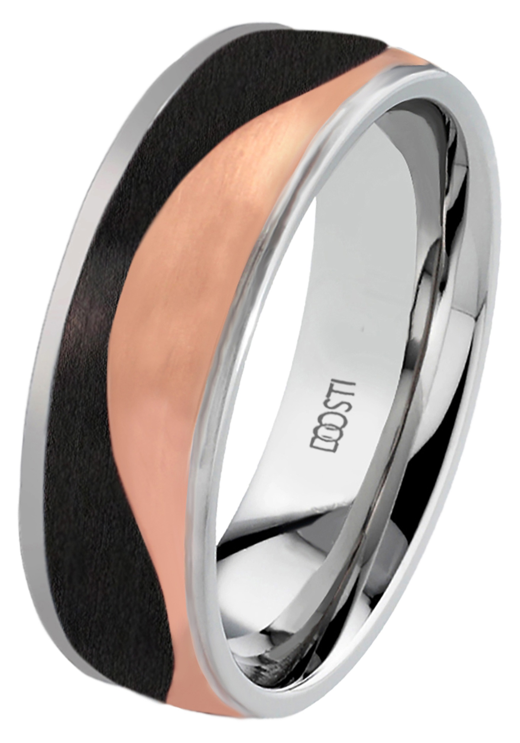 DOOSTI Trauring »Schmuck Geschenk Edelstahl Trauring Ehering Partnerring LIEBE«, wahlweise mit oder ohne Zirkonia