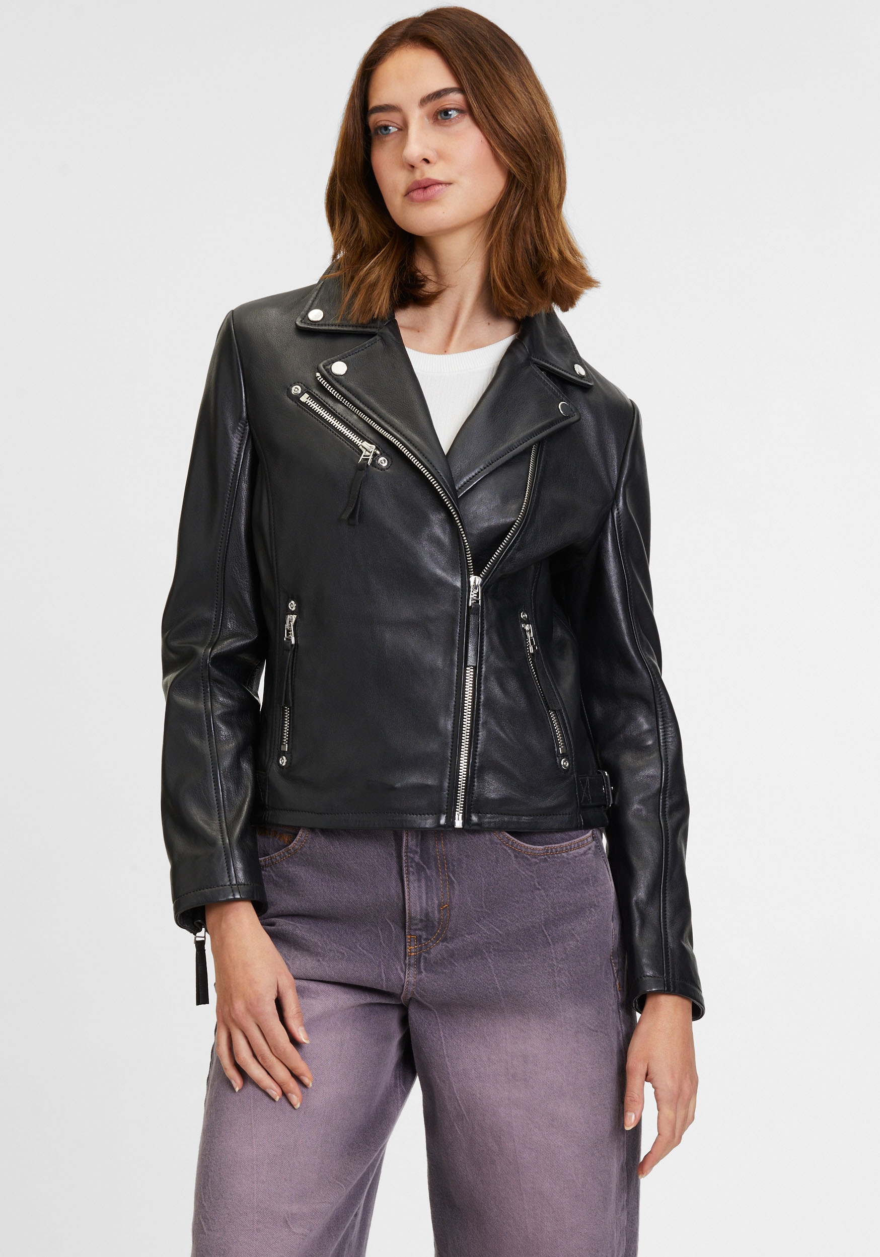 Mauritius Lederjacke »GWPasha«, im Biker-Style, asymetrischer ...