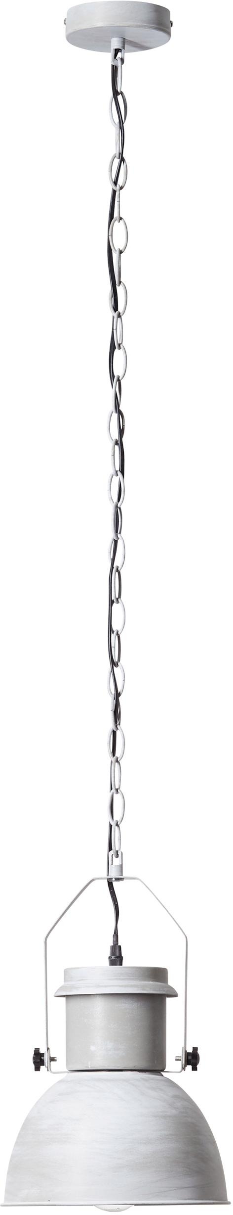 Brilliant Pendelleuchte »SALFORD«, 1 flammig, Leuchtmittel E27 | ohne Leuchtmittel, 124 cm Höhe, Ø 23 cm, E27, Metall, grau/betonfarben