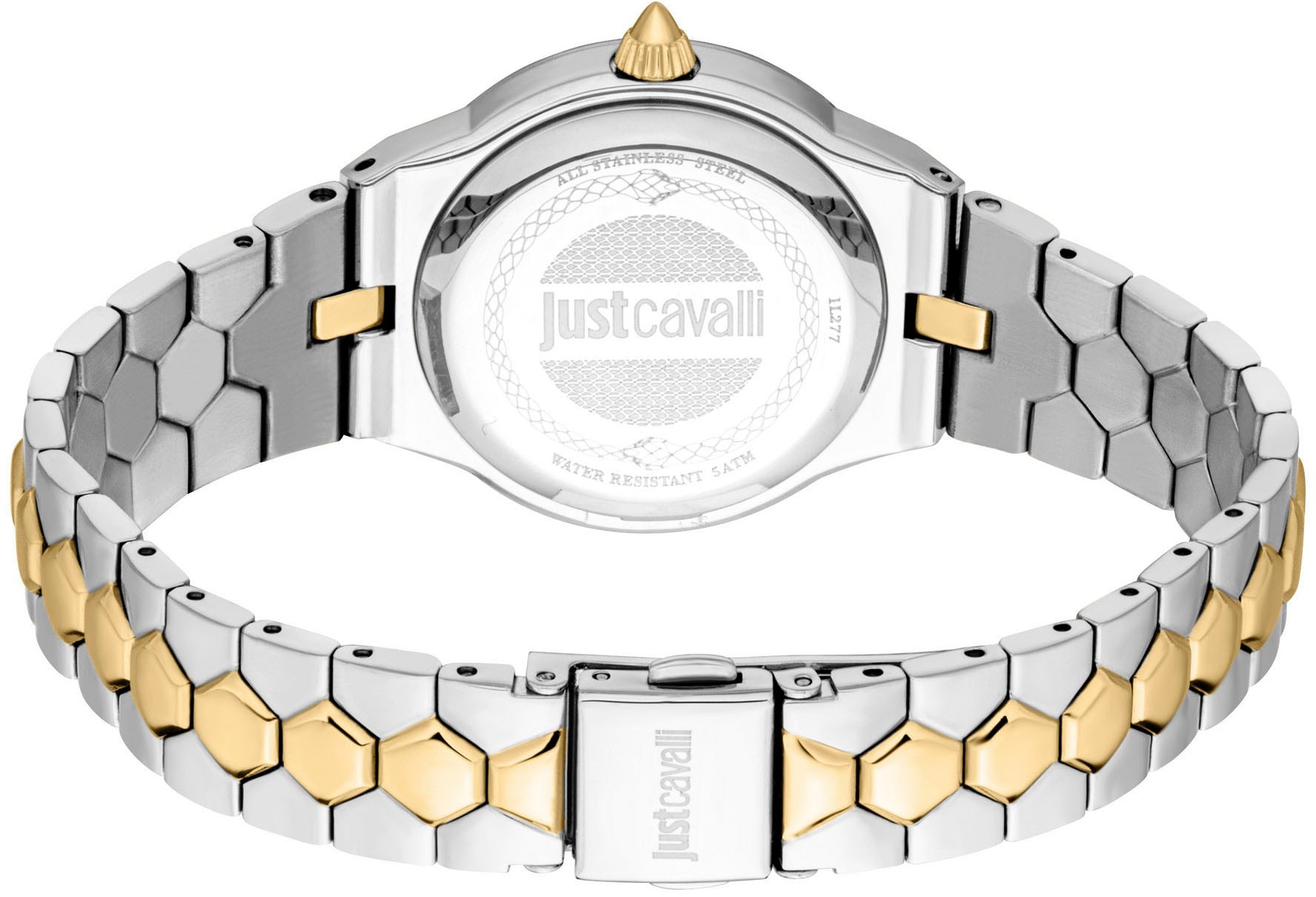 Just Cavalli Time Quarzuhr »Glam« Armbanduhr, Damenuhr, Edelstahlarmband, analog, Kristallsteine