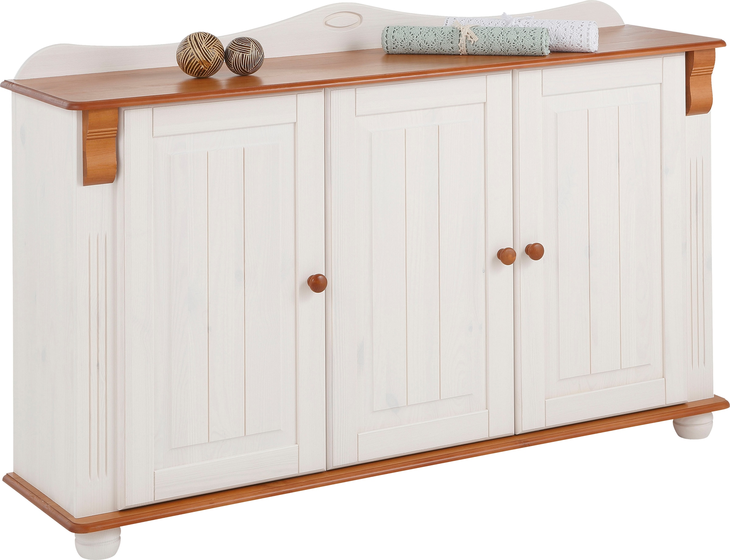 Home affaire Sideboard »Adele«, Kommode, 3-türig, Breite 130 cm, aus massiver Kiefer, FSC®