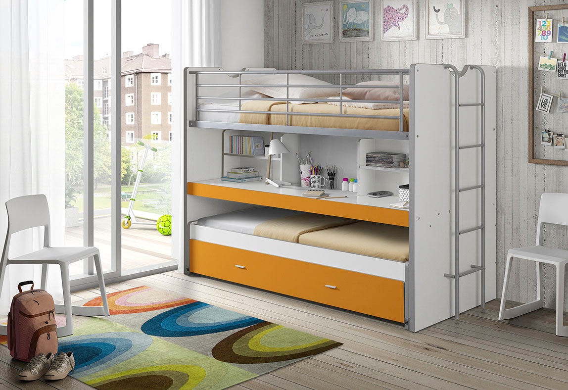 Vipack Hochbett »Bonny, Mit 3 Schlafgelegenheiten, Super Praktisch Im Kinderzimmer« B/H/T Ca. 222x161x102cm, Dekor Oberfläche, In Verschieden