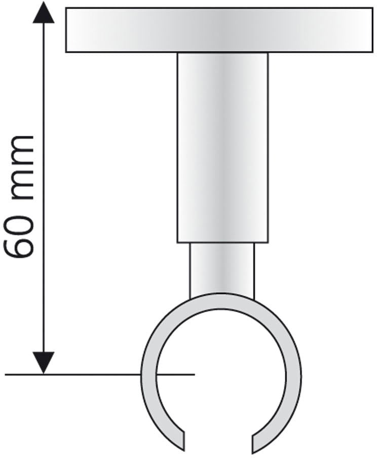 Liedeco Gardinenstangenhalter »Deckenträger, Träger 1-läufig "France" - 1 Stück«, (1 St.), Halter, Träger für Stangen, Rohre 20 mm