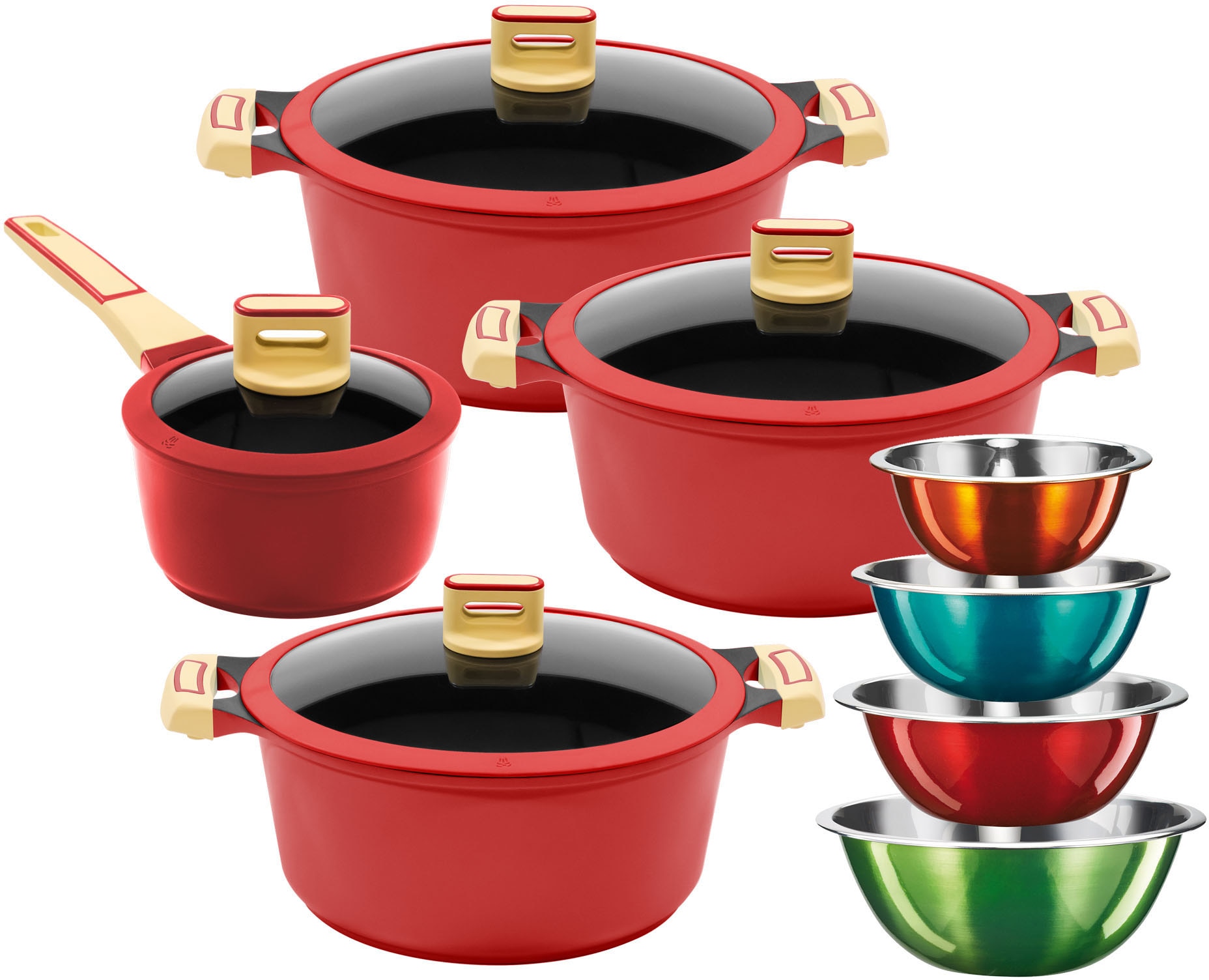 KING Topf-Set »GOURMET« Set, je 1 Kochtopf 16/20/24 cm, 1 Stieltopf 18 cm, günstig online kaufen