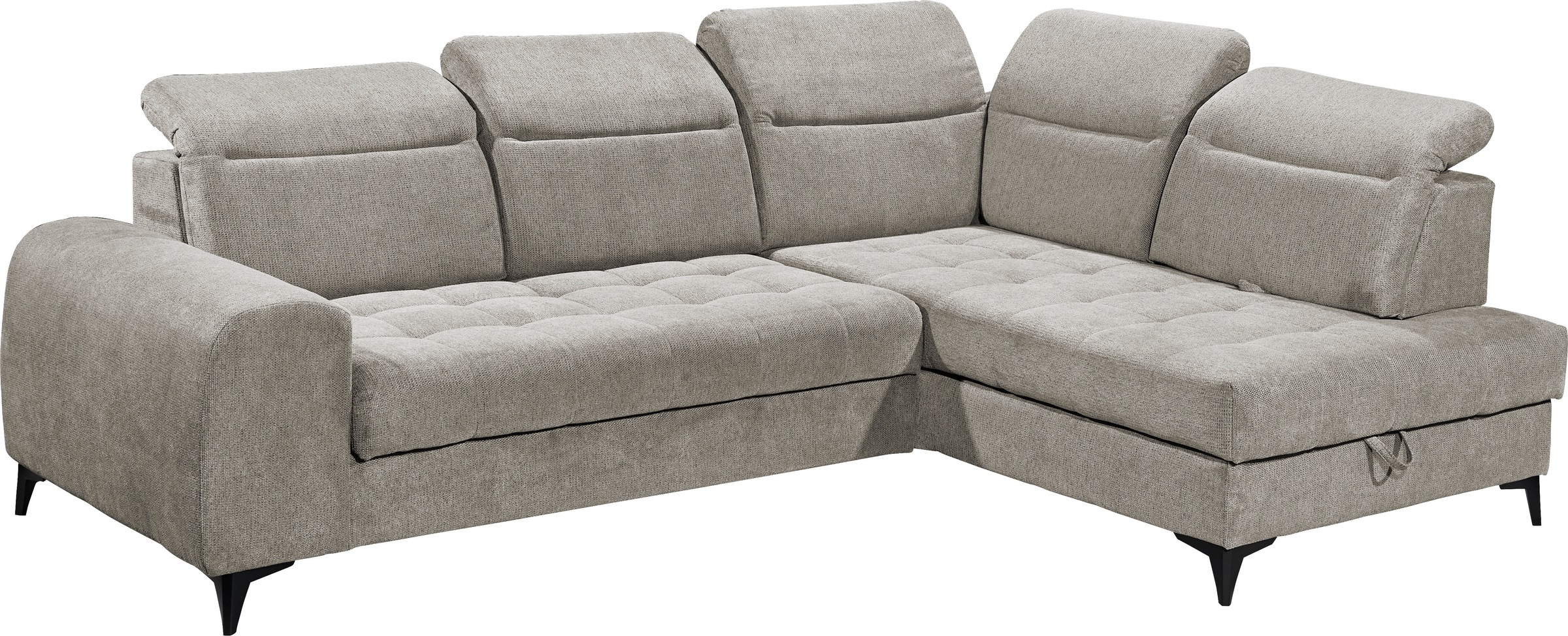 ED EXCITING DESIGN Ecksofa »Rockdale L-Form mit Bettfunktion, Bettkasten«, Kopfteilverstellung, Sitztiefenverstellung & USB-Port