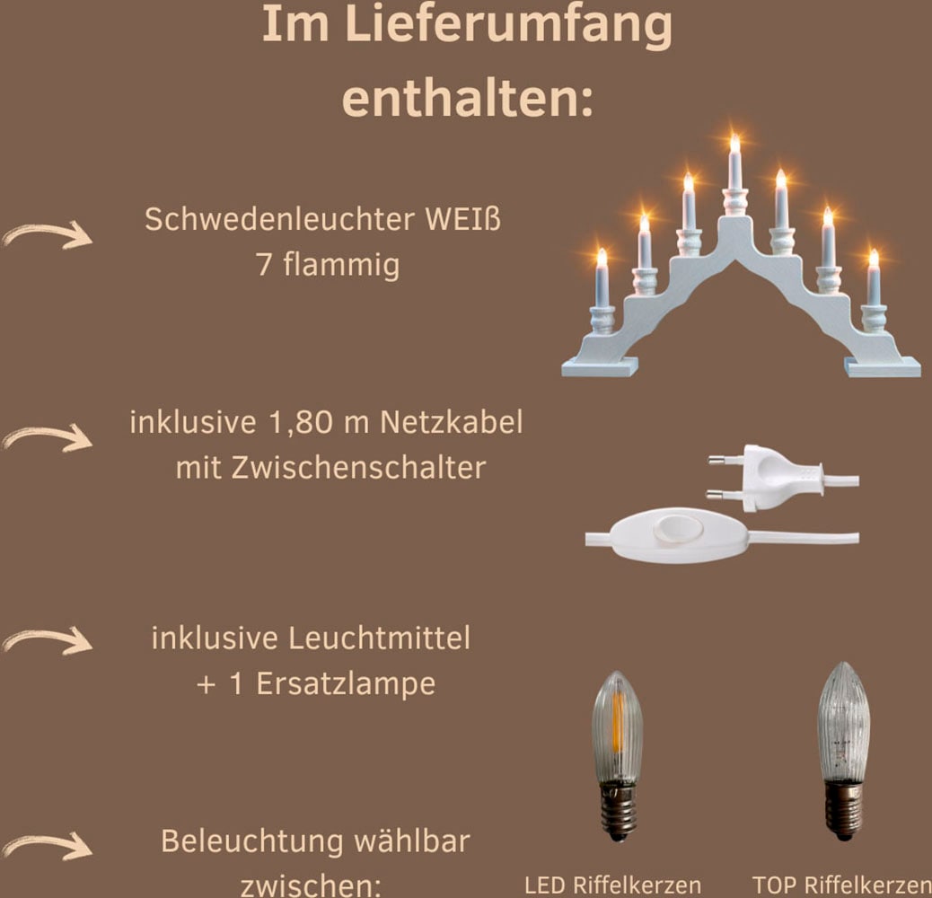 Weigla Lichterbogen »Schwede, Weihnachtsdeko, Made in Germany« 1 Stk. 7-flammig
