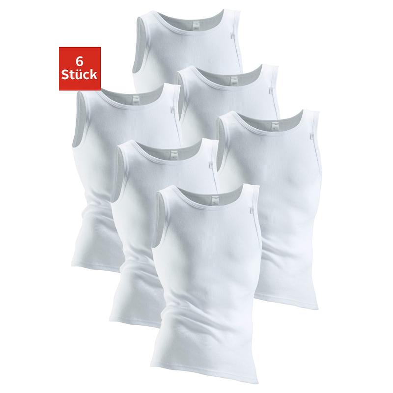 CLIPPER EXCLUSIVE Unterhemd 6 Stk. tlg., in Doppelripp-Qualität weiß 7 7 Doppelripp- Unterhemd im 6er Pack