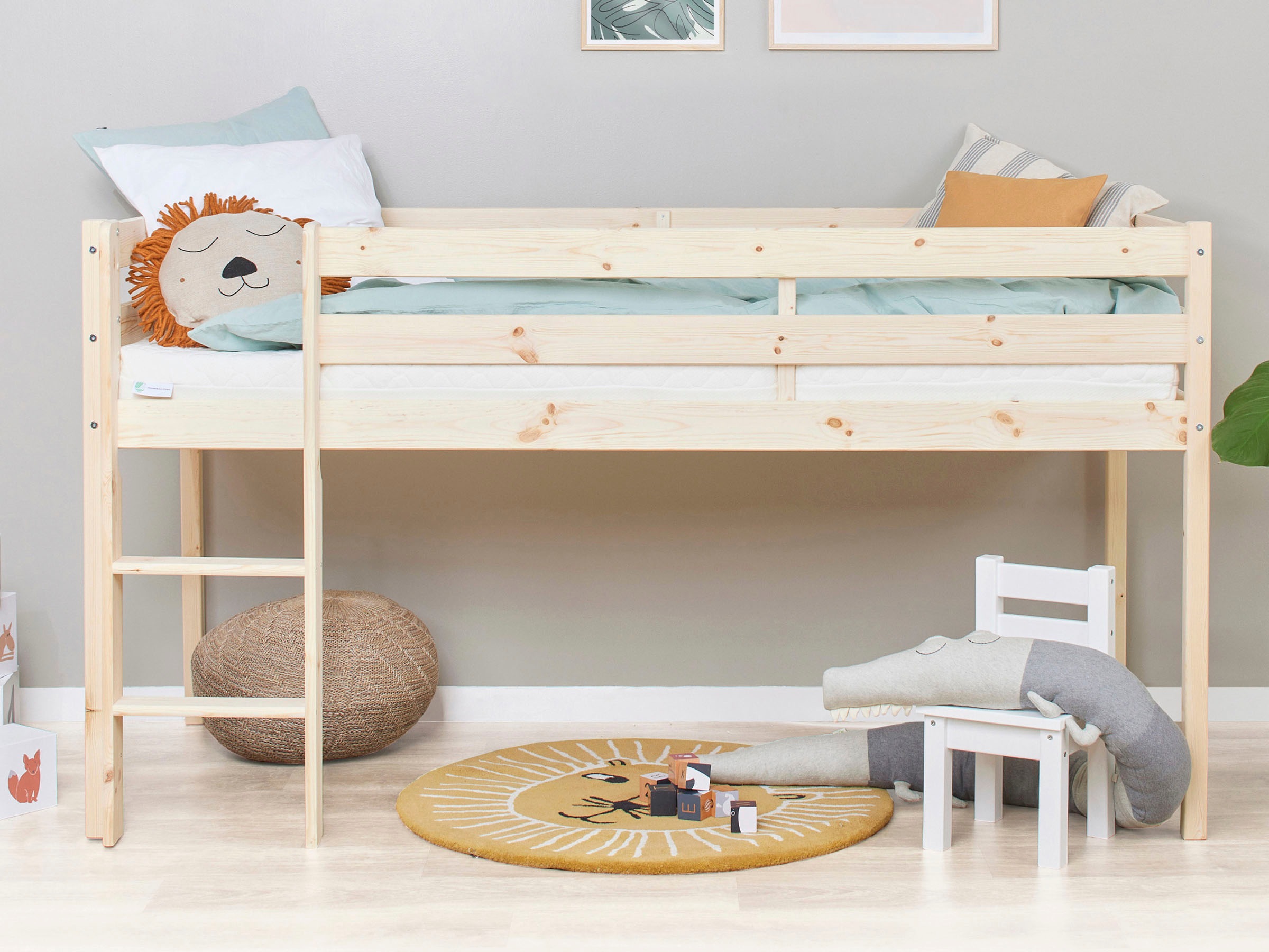 Hoppekids Spielbett »ECO COMFORT, Hochbett, in 2 Einzelbetten teilbar«, Höhe 72cm, Farbe & Größe & Matratze