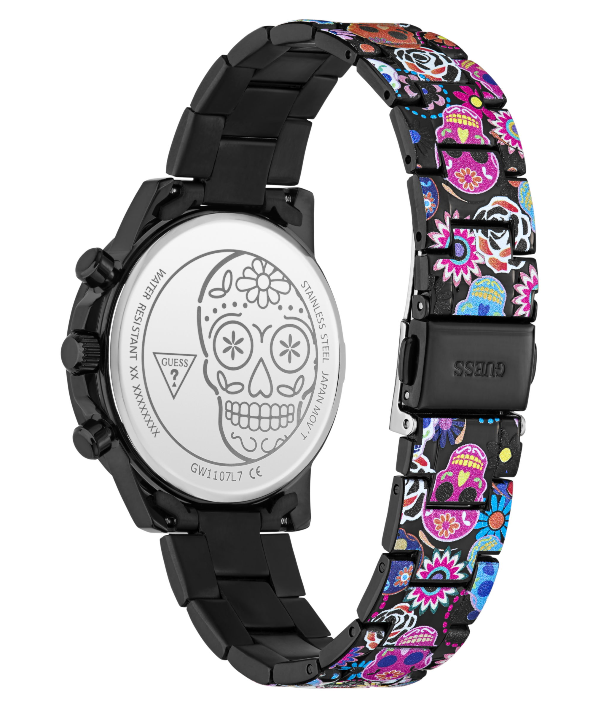 Guess Multifunktionsuhr »CALAVERTA« Quarzuhr, Armbanduhr, Damenuhr, Edelstahlarmband, analog, Tag