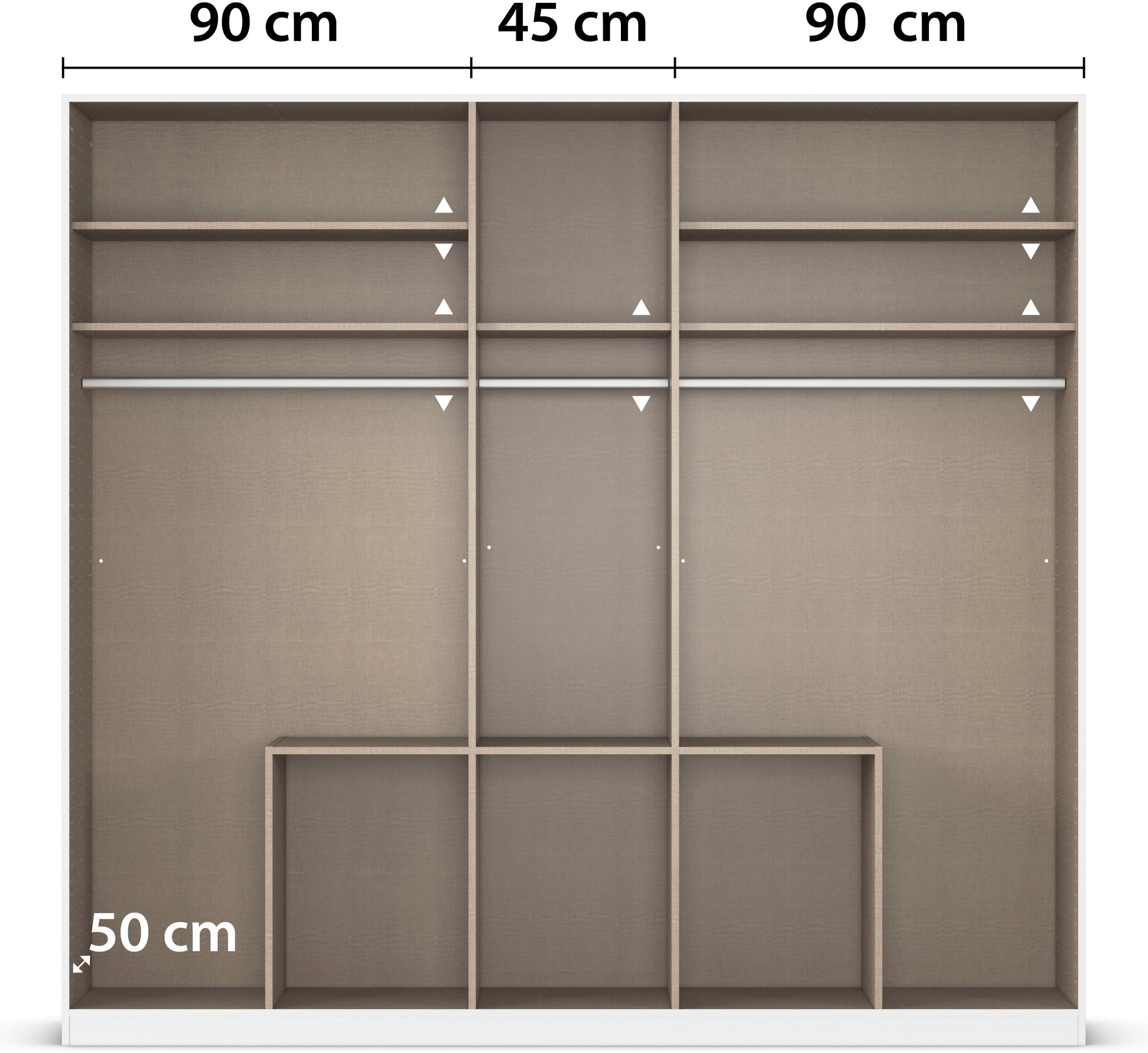 rauch Drehtürenschrank »Kleiderschrank Schrank Garderobe AGORDO mit Dekor- oder Hochglanzfront«, (in zwei Griff-Farben mit Dekor- oder Hochglanzfront), mit Außenschubkästen, in 6 Breiten und 2 Höhen MADE IN GERMANY