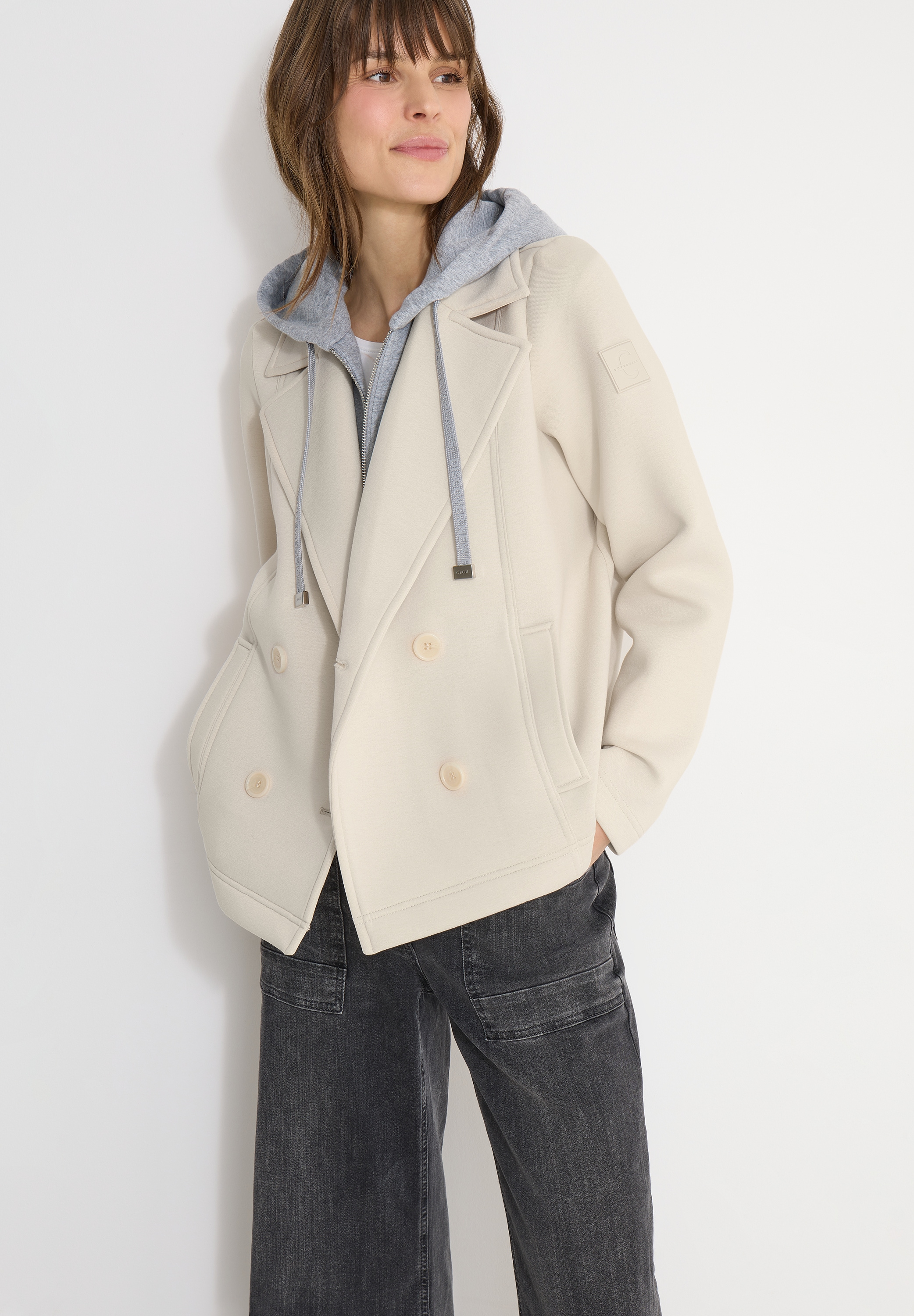 Cecil Cabanjacke mit Kapuze mit Reverskragen und Kapuze