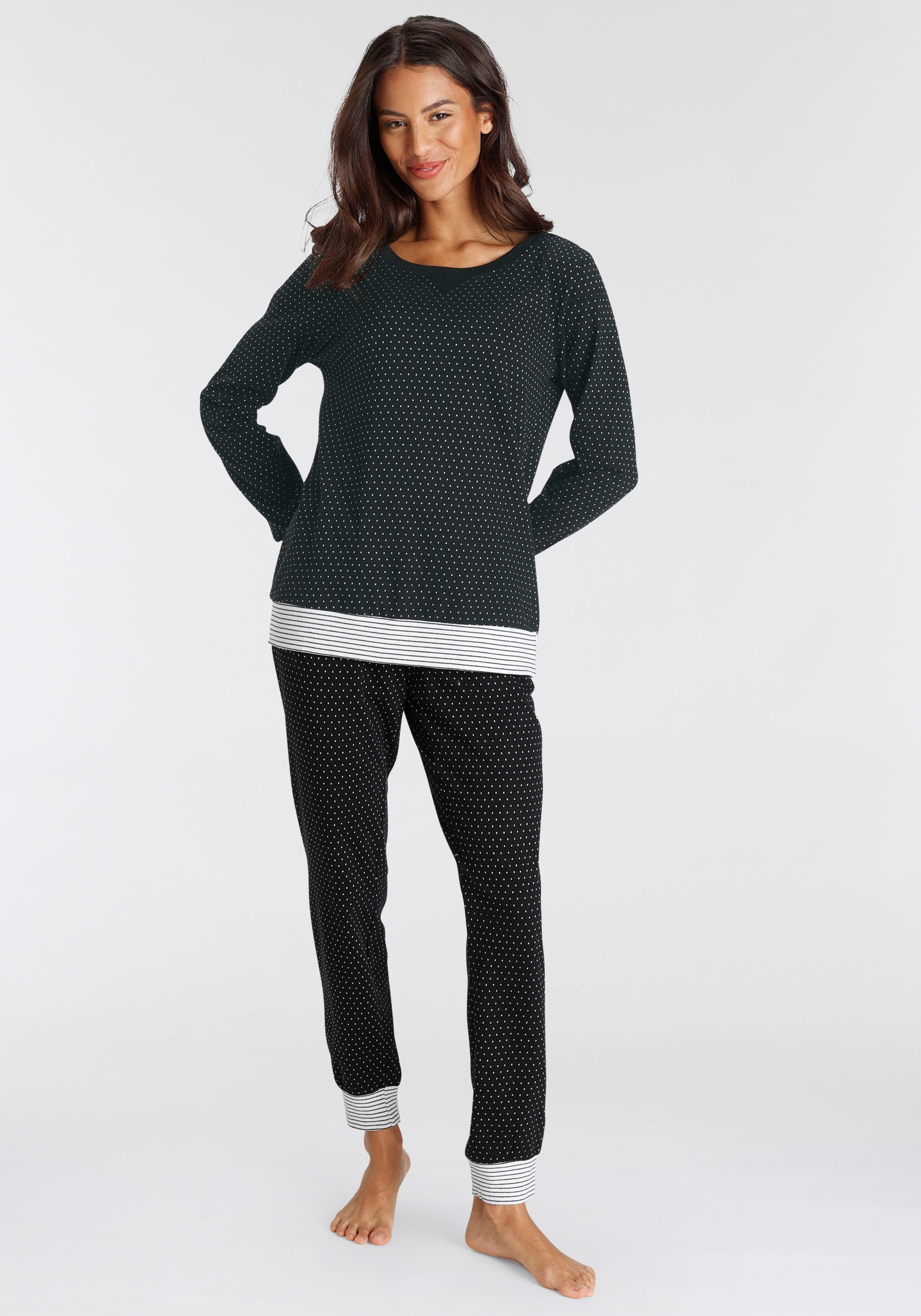 Vivance Dreams Pyjama, (2 tlg., 1 Stück), mit Pünktchen- und Streifenmuster kaufen