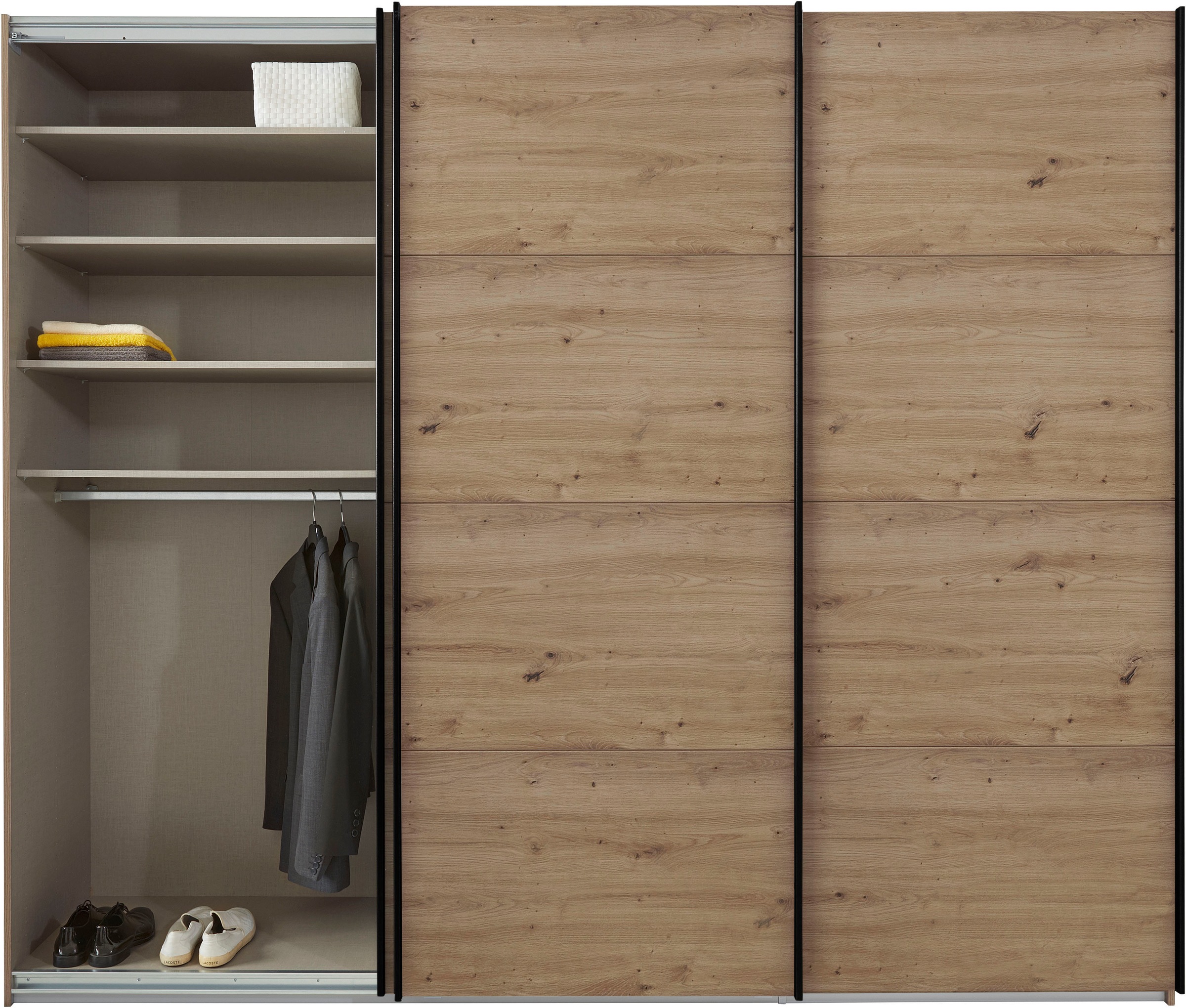 rauch Schwebetürenschrank »Kleiderschrank Schrank Garderobe TOPSELLER OTELI inkl. Inneneinteilung«, mit 3 Innenschubladen sowie zusätzlichen Einlegeböden MADE IN GERMANY